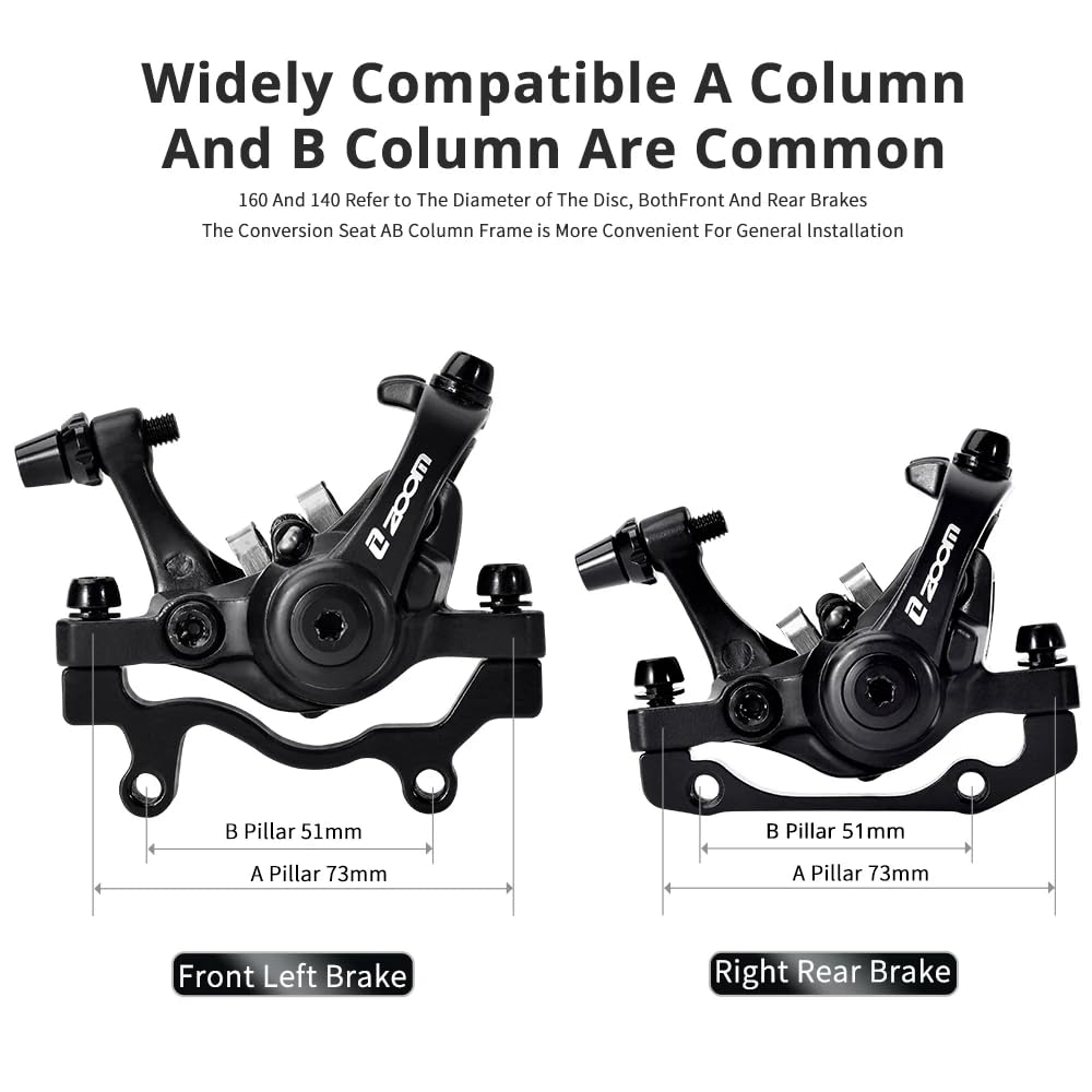 **Zoom DB-680 Bilateral Caliper Disc Brake Set - Dual Piston Alloy Mountain Bike Brakes with Cable Line Pulling - Perfect for Trail Riding, Commuting & Off-Road Cycling**