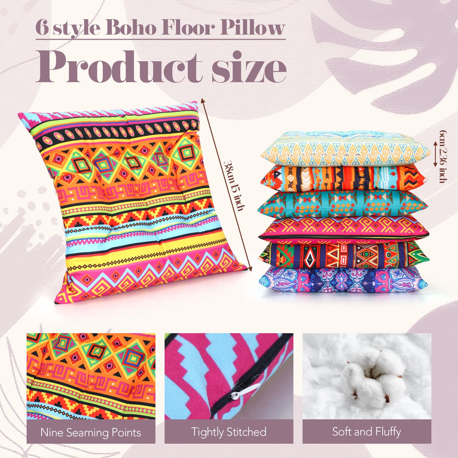 6 Bohemian Floor Pillows 15