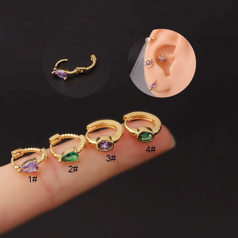 20G Purple Teardrop Cartilage Hoop Earrings for Women - Hypoallergenic Surgical Steel Body Jewelry | Perfect for Pierced Ears, Daily Wear & Special Occasions