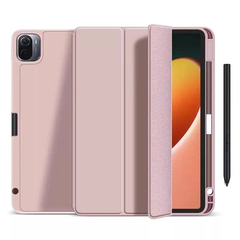Shockproof TPU Case for iPad Air 5th Generation (10.9 Inch) with Apple Pencil Slot - Soft Peach Pink | Protective Cover for Work, School & Travel