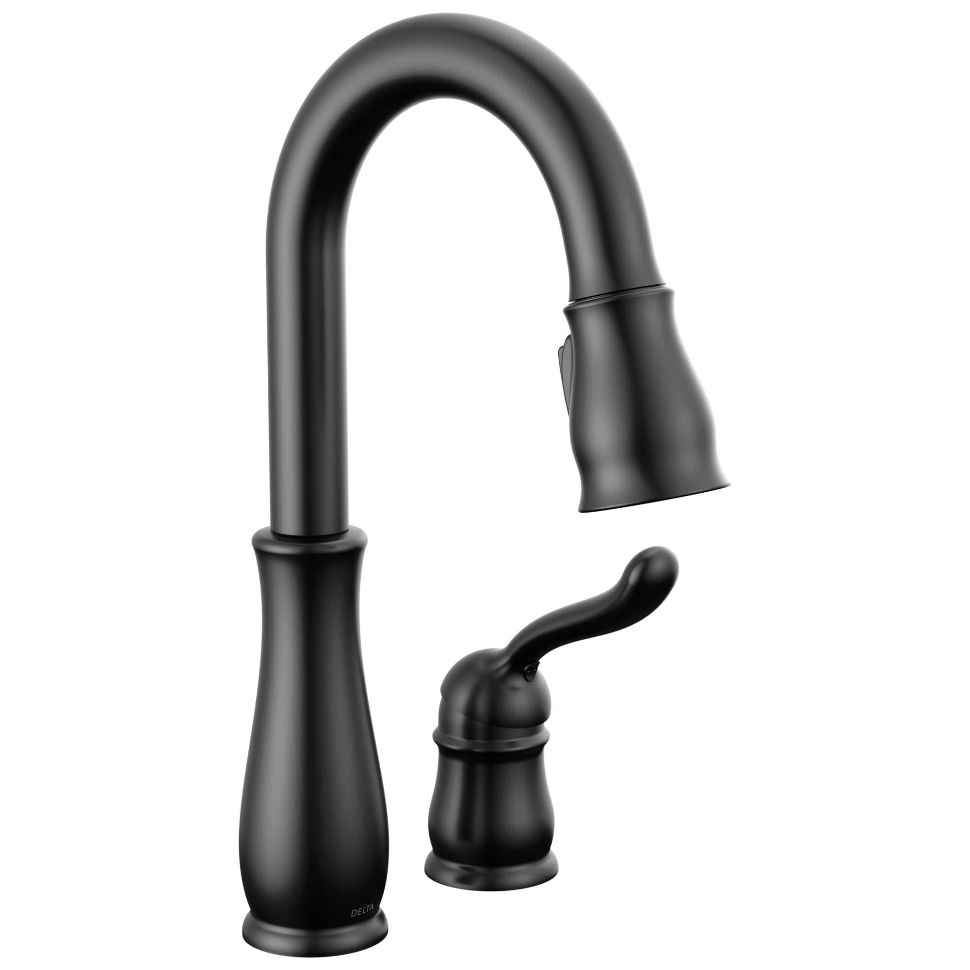 Delta Faucet Leland Matte Black Pull-Down Sprayer Bar Sink Faucet - Single Hole Wet Bar & Prep Sink Faucet for Home Bars, Kitchen Islands & Commercial Use (Model 9978-BL-DST)
