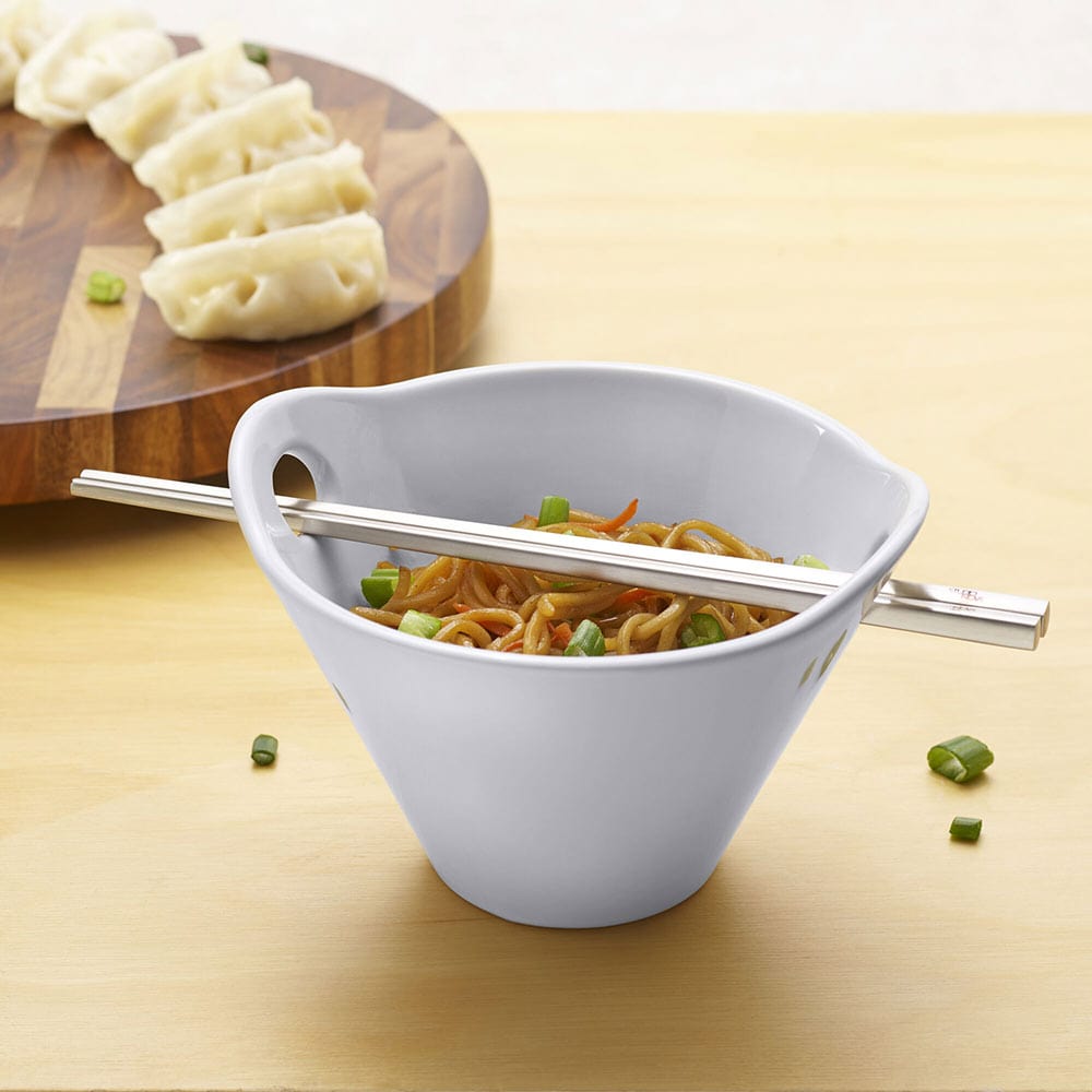 Premium Noodle Bowl with Chopsticks Set - Microwave & Dishwasher Safe - Perfect for Ramen, Pho, Udon & Asian Noodles at Home or Office