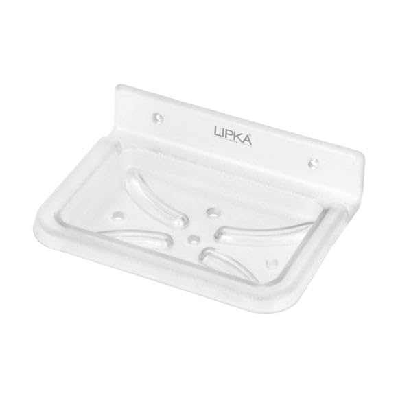 LIPKA Unbreakable ABS Square Soap Holder - Pack of 2, Wall Mount or Countertop Soap Dish for Bathroom & Kitchen - Durable Bathroom Accessories for Shower, Sink, and Countertop Organization