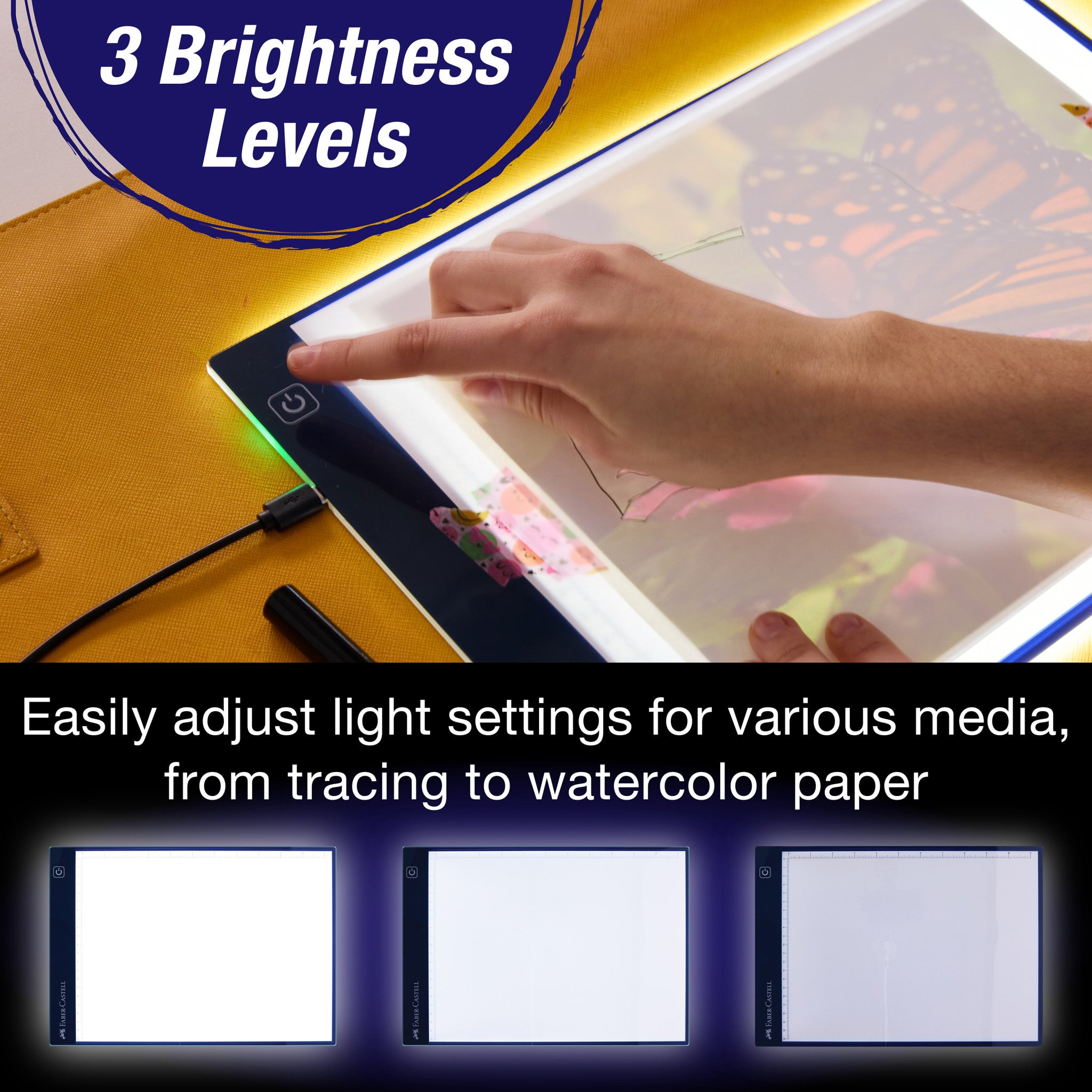 LED Light Tracing Board for Artists - Ultra-Thin Adjustable Brightness Light Box for Drawing, Sketching & Stenciling - Perfect for Animation, Calligraphy & DIY Crafts