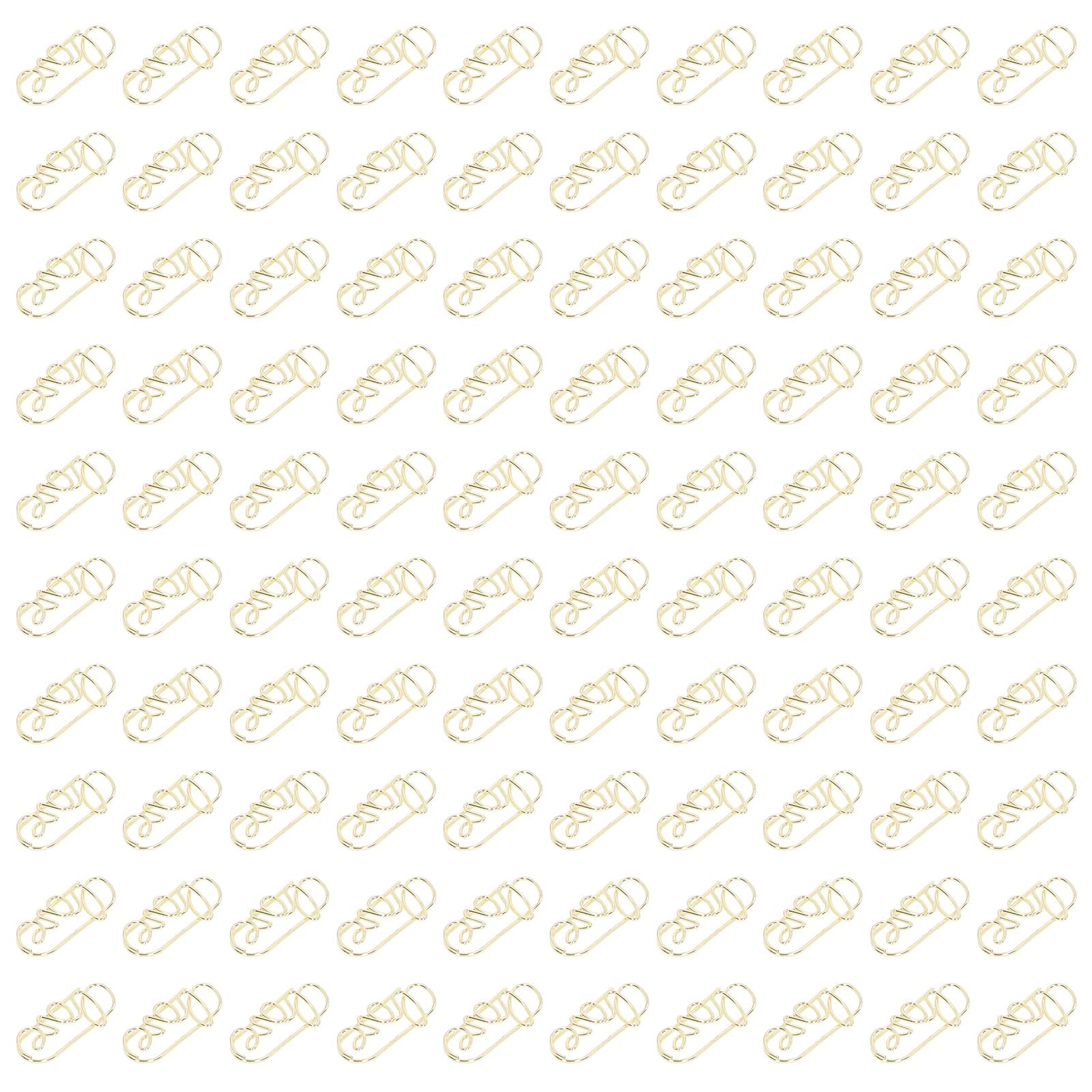 Heart-Shaped Metal Paper Clips - 100pcs Gold Electroplated Love Paper Clips for Office, School & Home - Perfect for Organizing Documents, Scrapbooking & Gift Wrapping