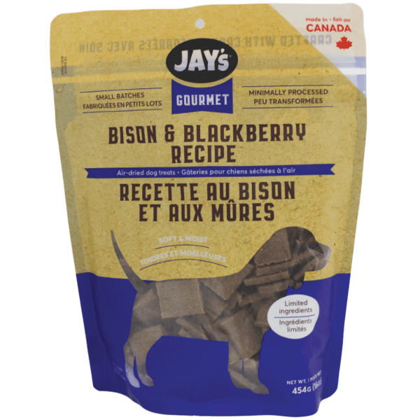 Jay's Gourmet Bison & Blackberry Recipe Dog Treats - All Natural, Grain-Free Dog Snacks for Training & Rewards - Perfect for Small, Medium & Large Dogs - High Protein, Limited Ingredient Treats for Sensitive Stomachs - Ideal for Outdoor Adventures, Hiking & Daily Training Sessions
