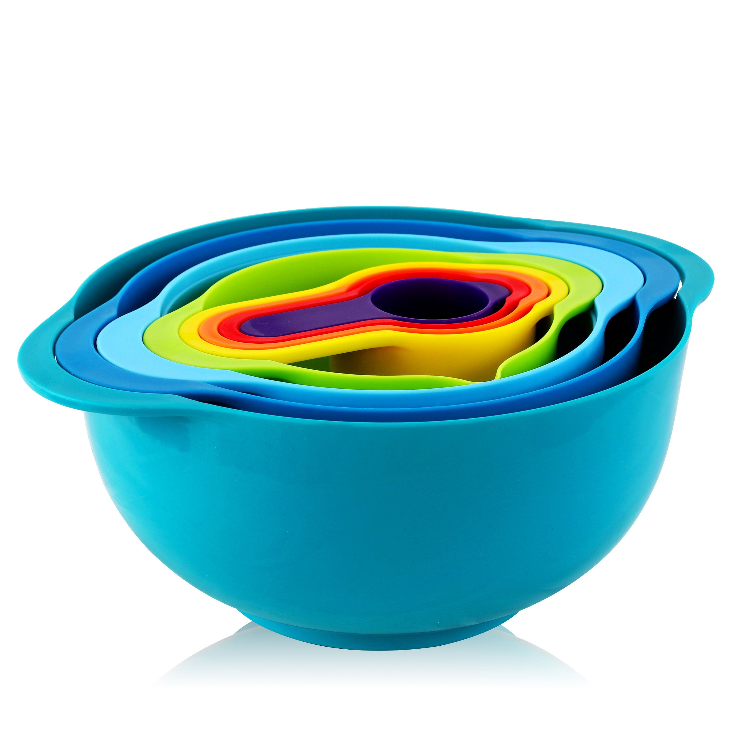 MegaChef 5-Piece Stackable Mixing Bowl Set with Measuring Cups - Durable, BPA-Free Kitchen Essentials for Baking, Cooking & Meal Prep | Perfect for Home Chefs & Professional Kitchens