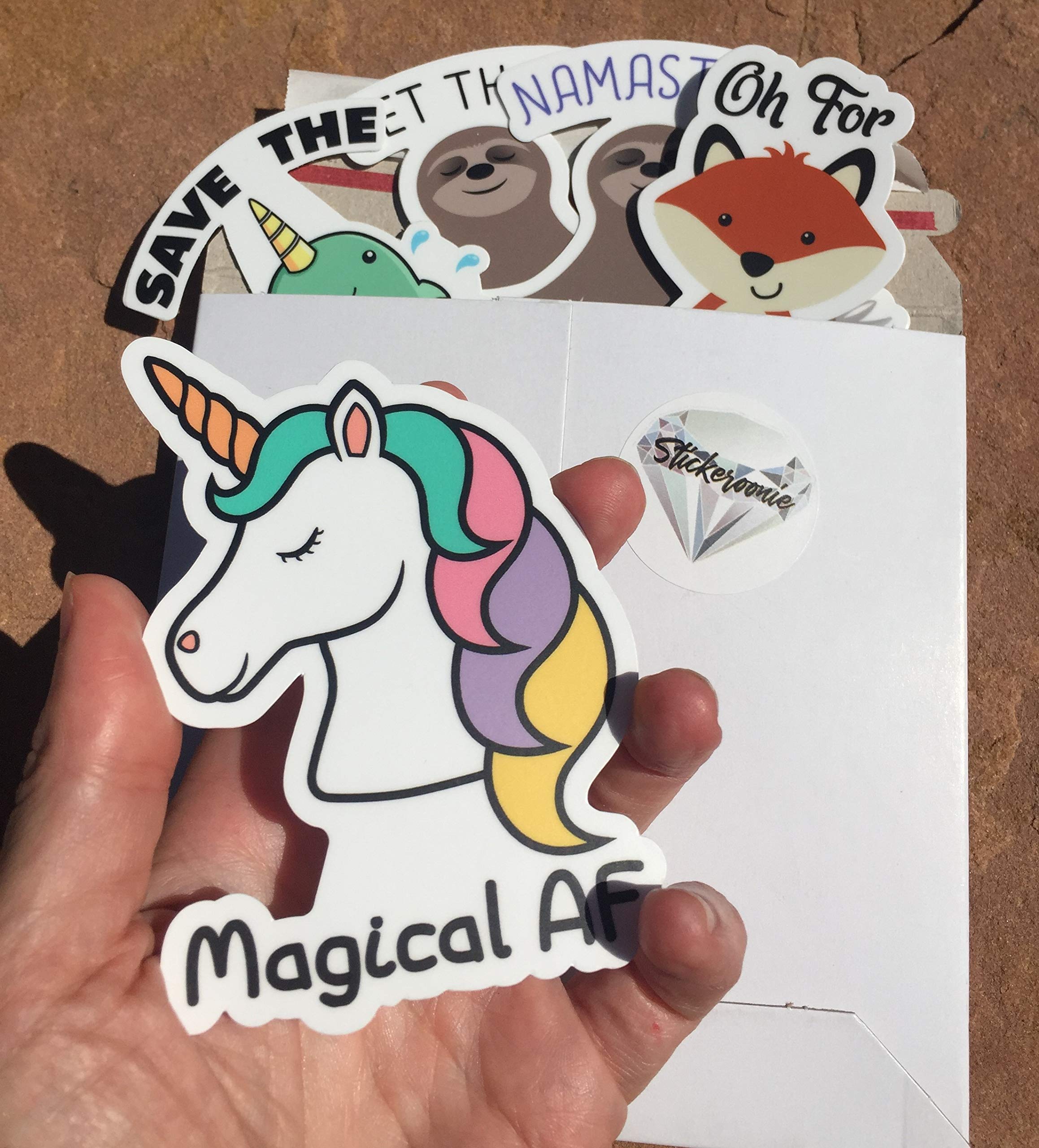 Stickeroonie Best Sellers Sticker Decals 5 Pack - Let That Shit Go Sloth, Magical AF, Fox Sake - 4