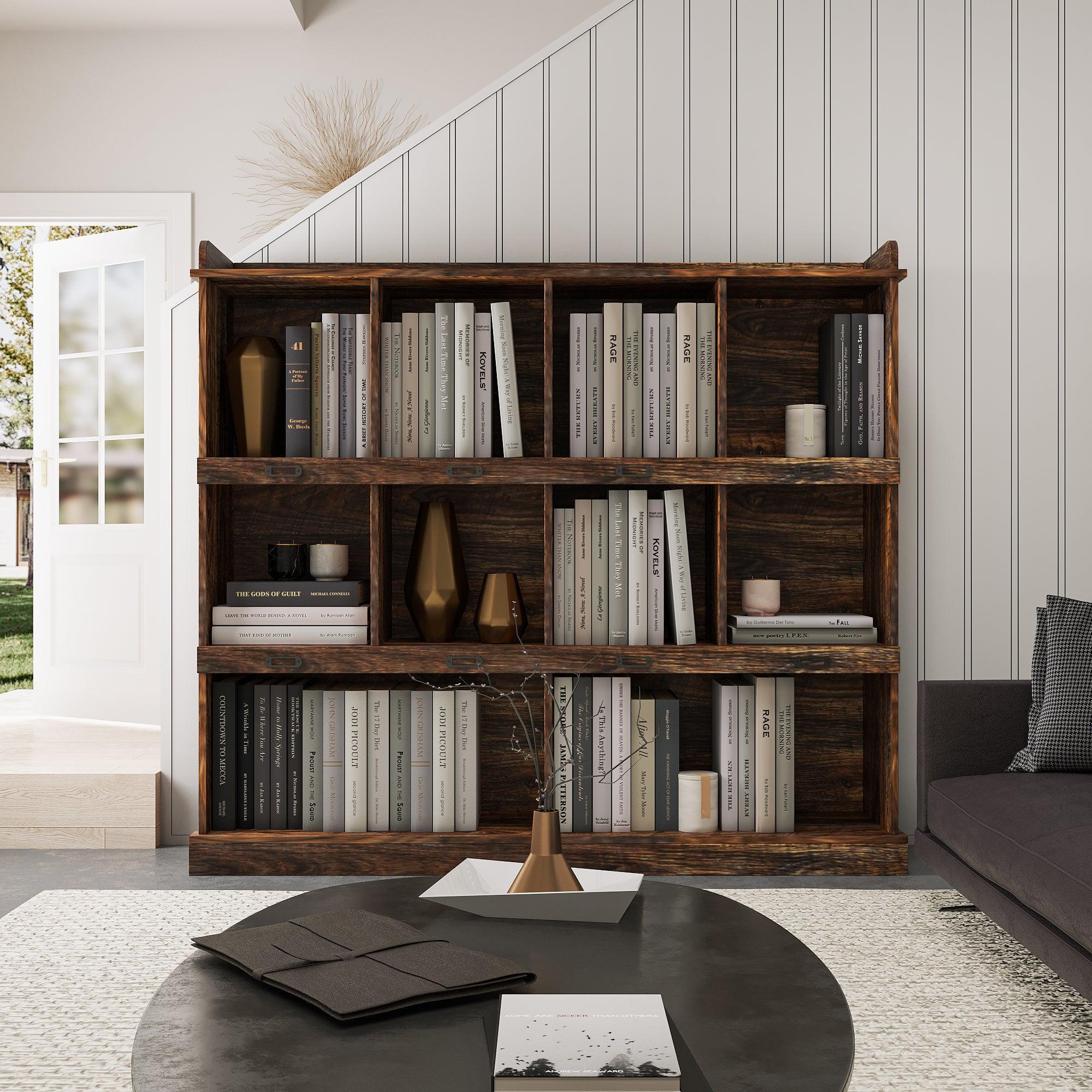 10-Shelf Bookcase for Home & Office - Sturdy Storage Organizer for Books, Files & Decor - Perfect for Living Room, Study or Workspace