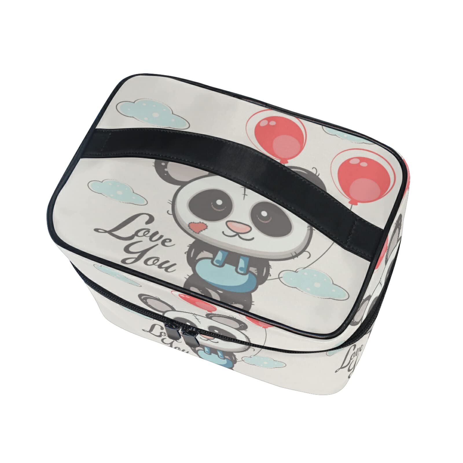 Cute Cartoon Panda Balloon Makeup Bag for Women - Waterproof Cosmetic Pouch & Toiletry Travel Organizer - Perfect for Travel, Gym, and Daily Essentials Storage
