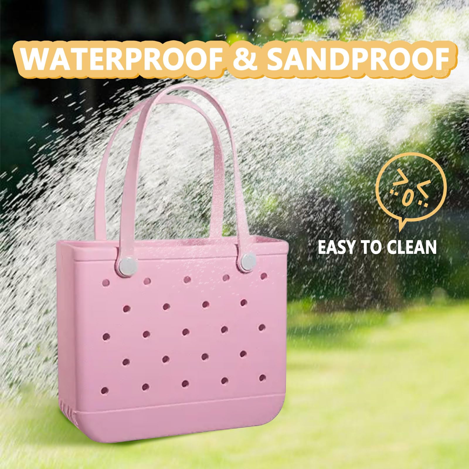 Waterproof Small Rubber Beach Tote Bag for Women - Pool, Travel, Sports