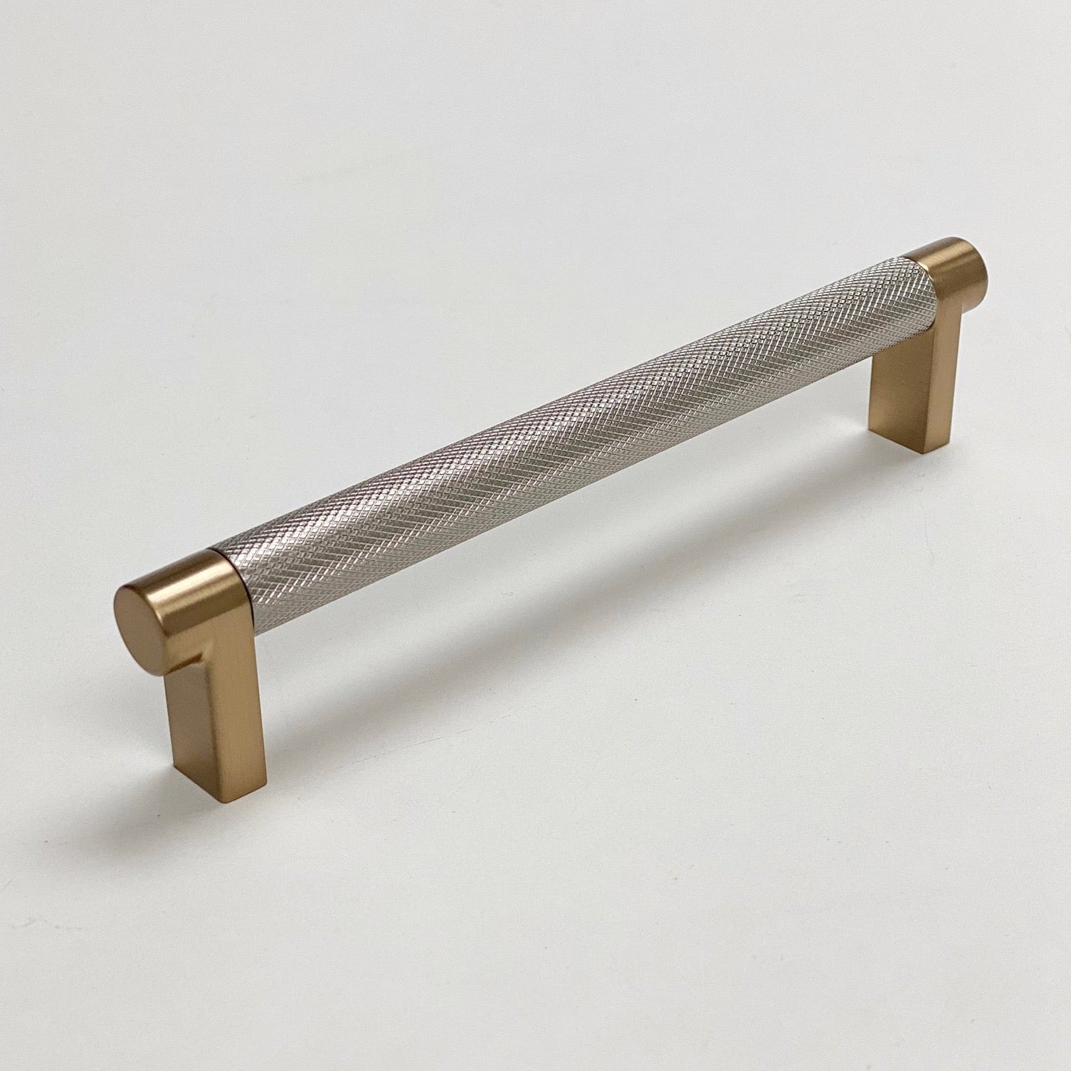 Premium Knurled Champagne Bronze & Brushed Nickel Cabinet Knobs and Pulls - Elegant Hardware for Kitchen, Bathroom & Furniture Upgrades