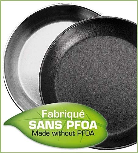 Cristel Strate P28QLE Nonstick Frying Pan 11-Inch Silver - Perfect for Sautéing, Frying & Cooking Eggs - Durable & Easy to Clean Kitchen Cookware