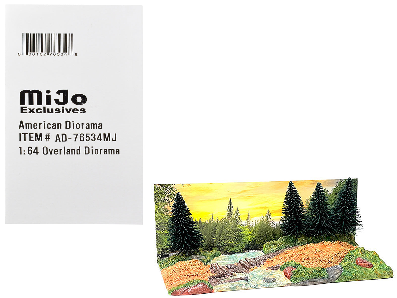 1/64 Scale Overland Off-Road Diorama with Realistic Forest Scenery - Perfect for Diecast Car Displays & Model Train Layouts by American Diorama