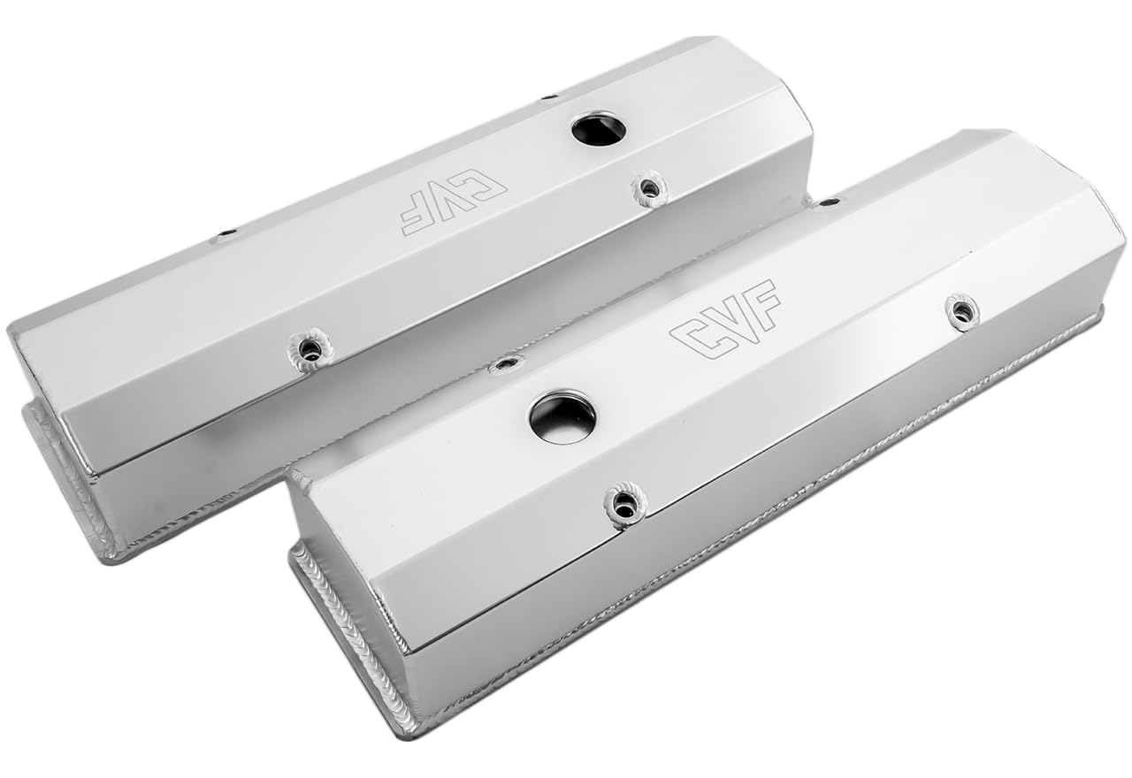 High Performance Small Block Chevy Tall Fabricated Valve Covers - Aluminum CNC Machined for Chevy 350 383 400 Engines - Perfect for Hot Rods, Muscle Cars & Engine Builds
