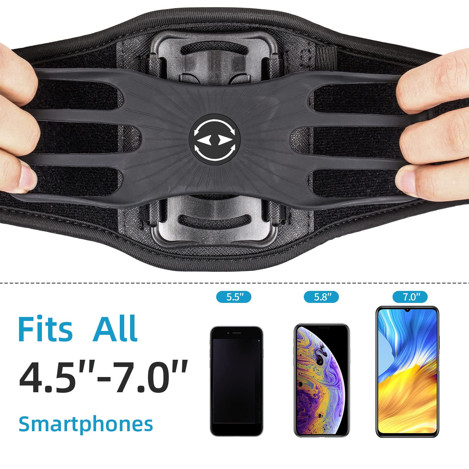 360° Rotating Silicone Water Bottle Phone Holder - Detachable & Adjustable Gym Bottle Strap for iPhone & Android - Perfect for Running, Walking, Hiking & Outdoor Activities