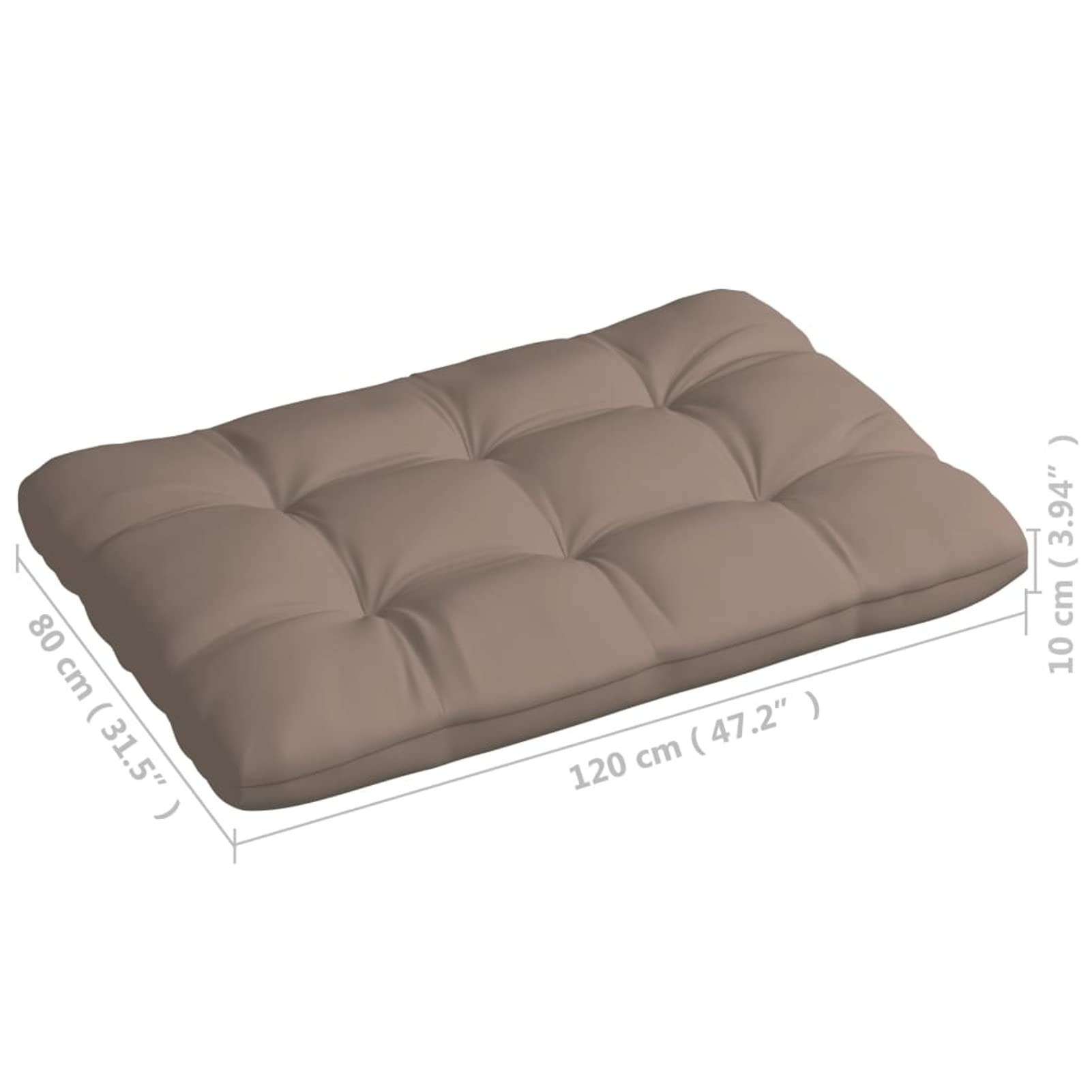 Premium 3-Piece Outdoor Pallet Sofa Cushion Set - Water-Resistant Taupe Fabric Upholstery with Seat & Back Cushions - Perfect for Patio, Deck, Garden & Backyard Relaxation