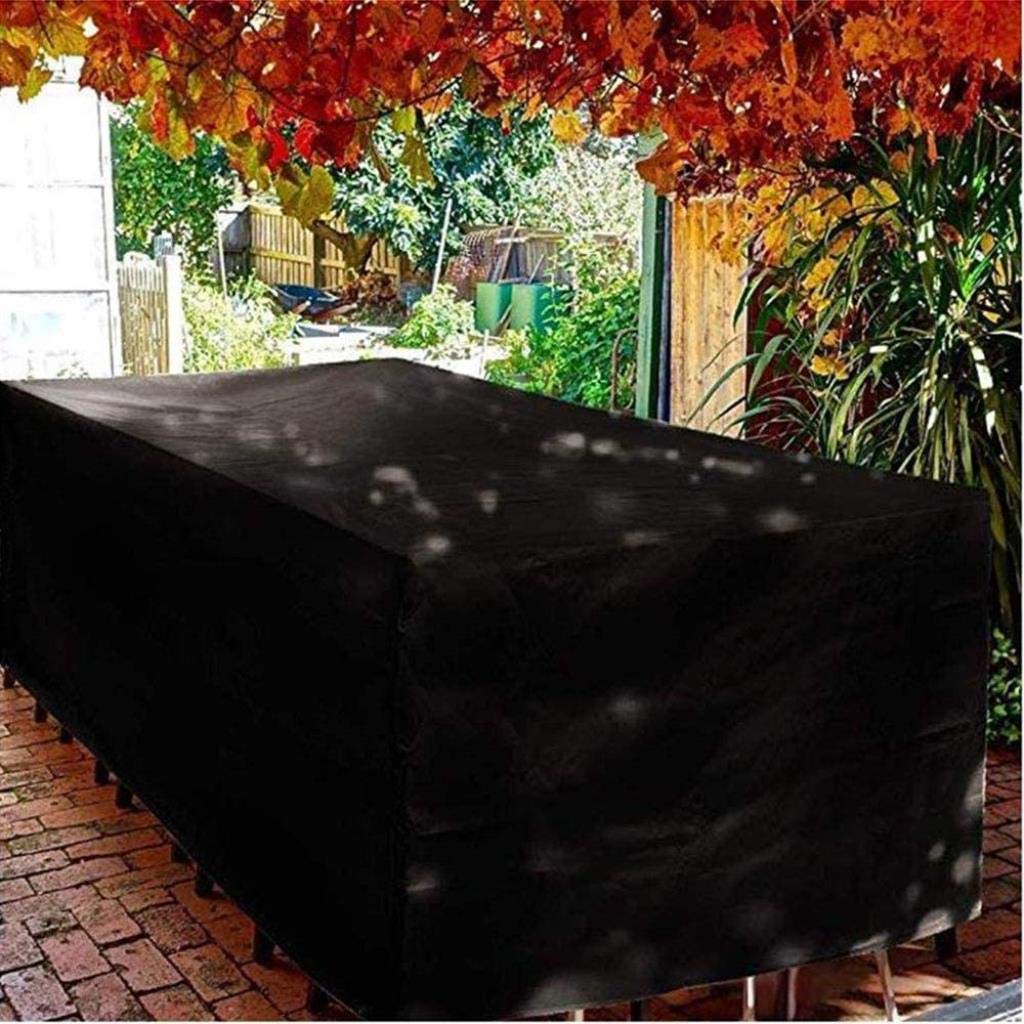 Waterproof & Windproof Patio Furniture Cover 210×140×70cm - Heavy Duty Oxford Cloth Outdoor Protection for Garden Chairs, Tables & Sets - Customizable Black Cube Design (Perfect for Backyard, Deck & Poolside Use)