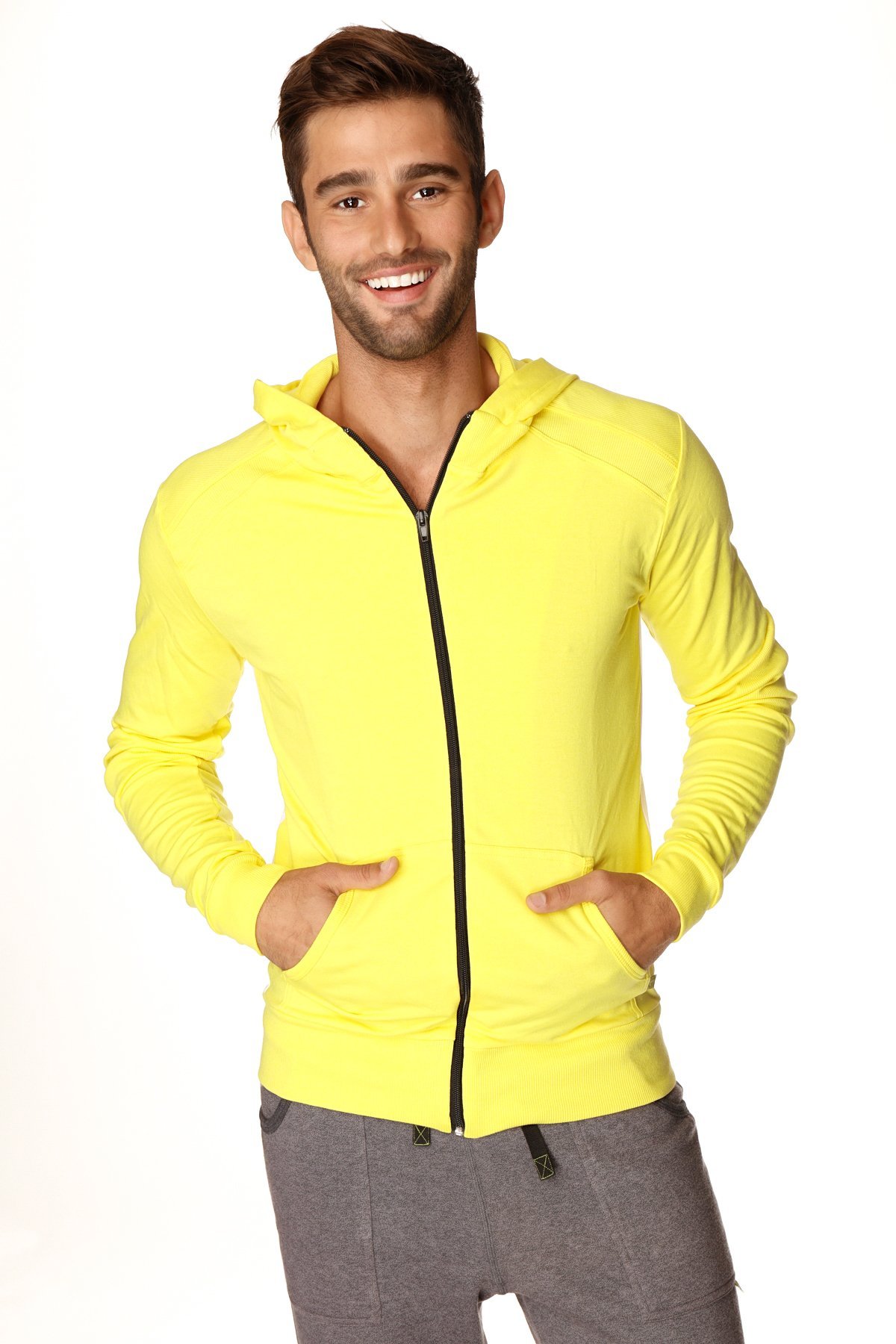 4th Men's Crossover Transition Hoodie - Modal French Terry Yoga & Gym Sweatshirt - Made in USA - Stretch Fit European Style - Perfect for Workouts, Yoga Sessions & Casual Wear