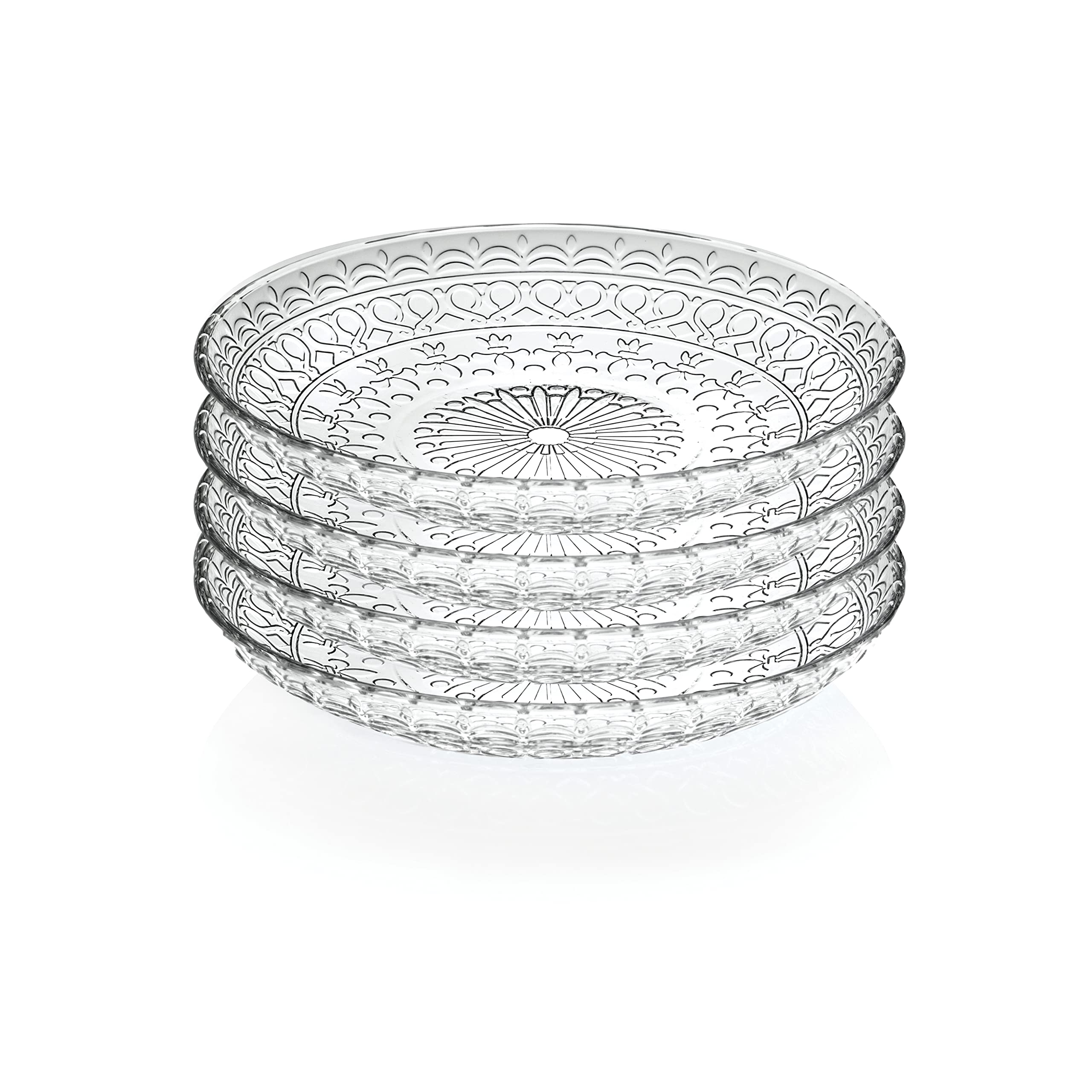 Elegant Modern Crystal Plates Set of 4 - 7