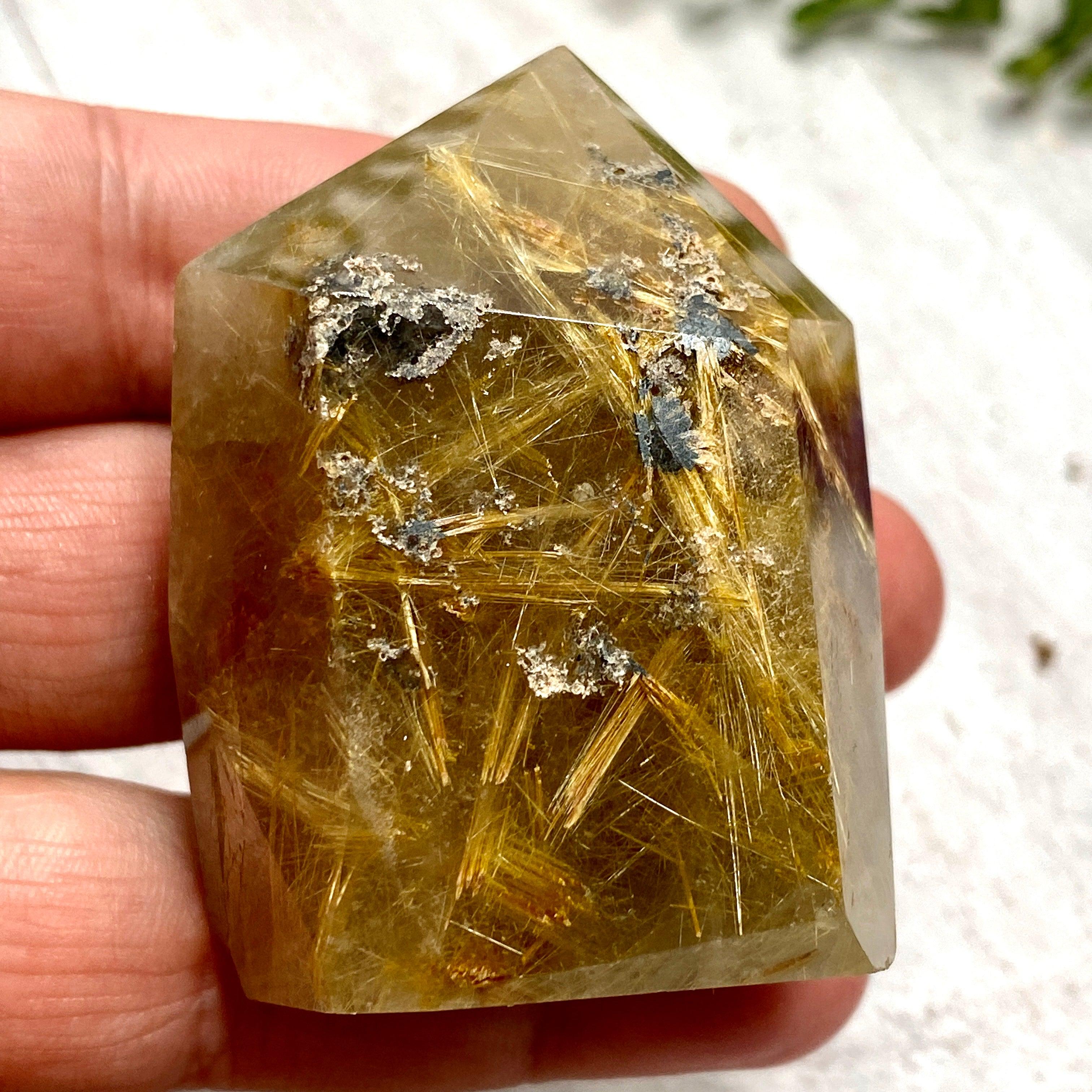 Golden Rutilated Quartz Generator RTQG 03 - Natural Healing Crystal for Meditation, Energy Work & Home Decor