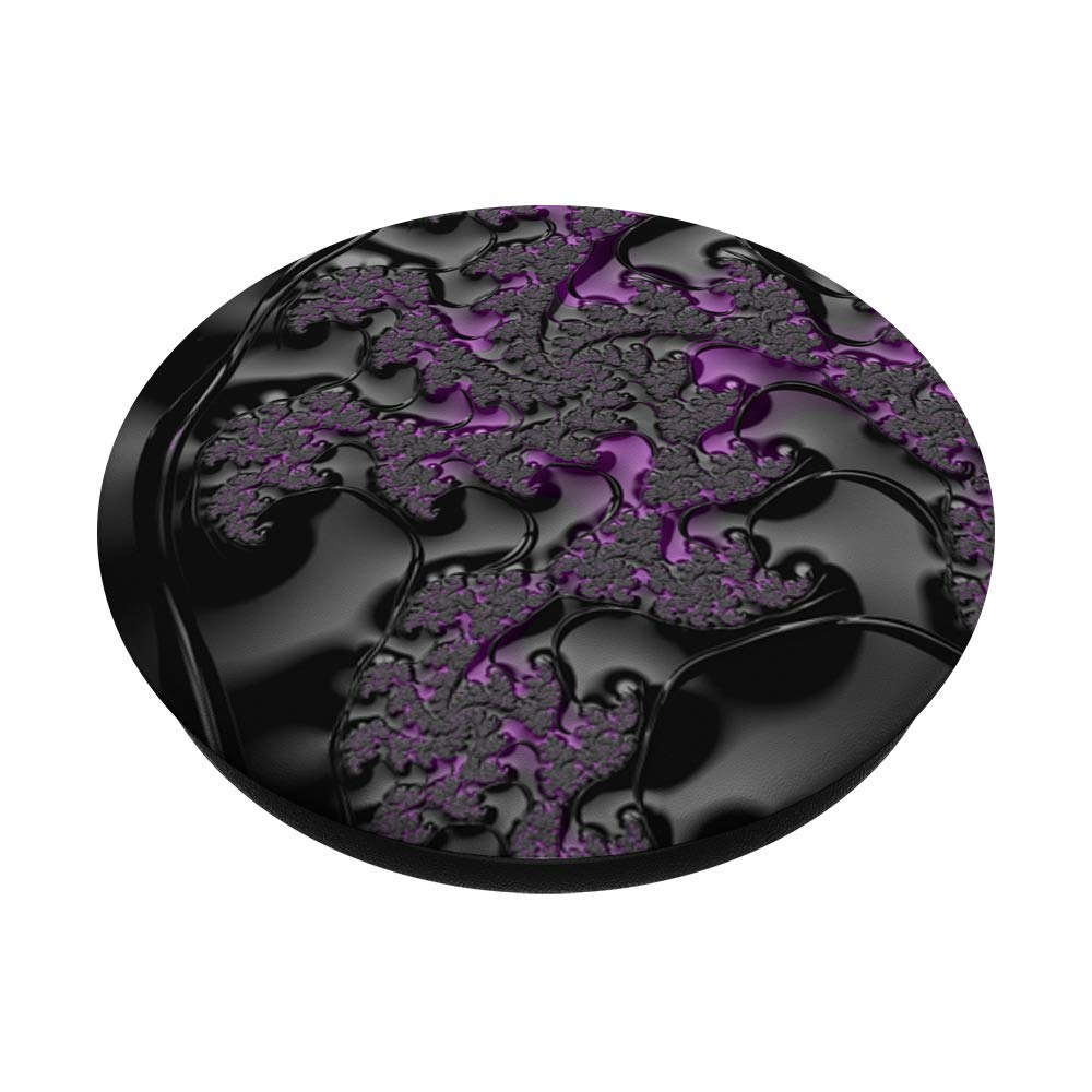 Modern Fractal Design Wall Art - Black and Pink Abstract Canvas Painting for Living Room, Bedroom & Office Decor