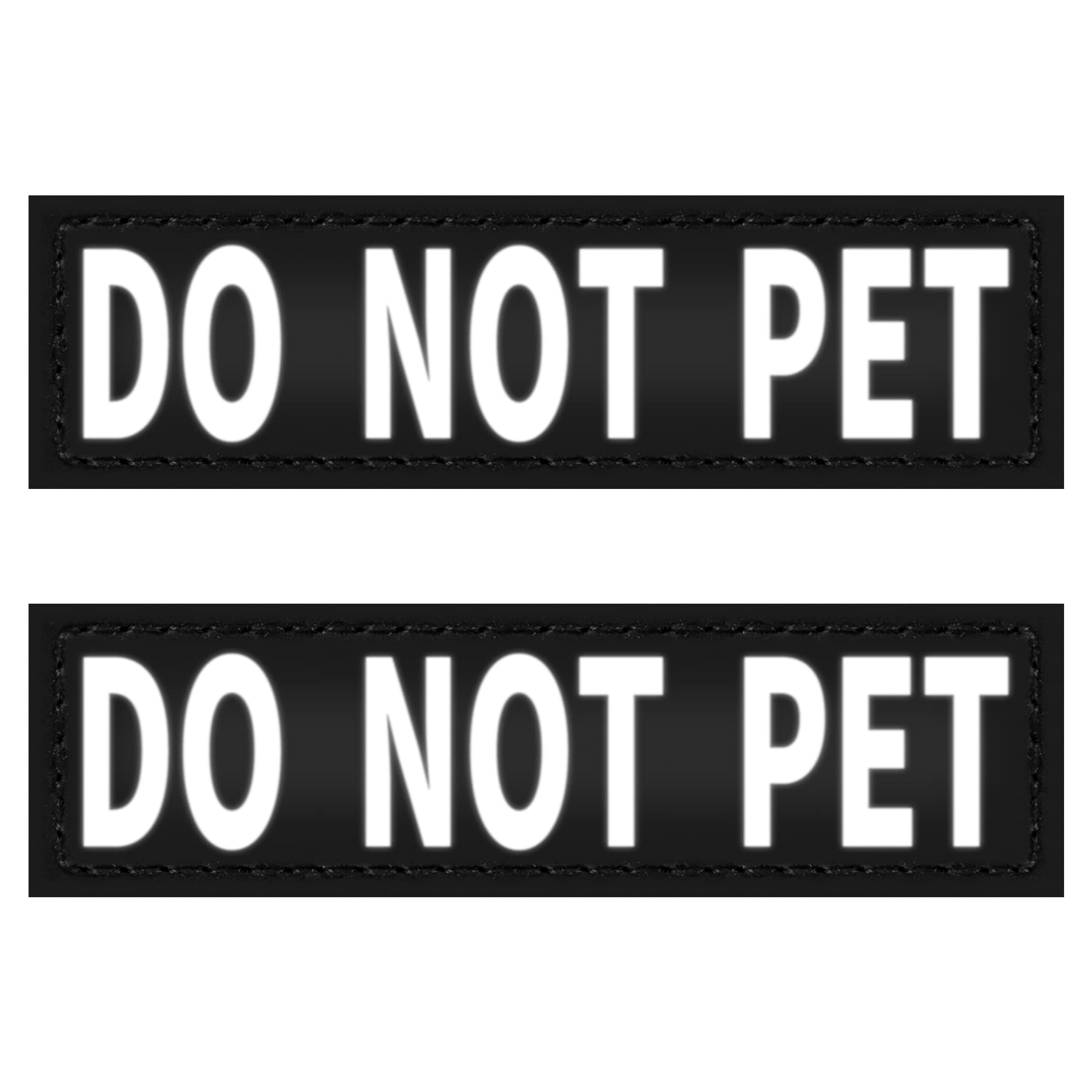 Reflective Do Not Pet Patches for Dogs - Set of 2 Removable IronSeals Vest Harness Patches with Reflective Letters - Ideal for Emotional Support, Therapy Dog Vests, Harnesses, Collars & Leashes - Perfect for Night Walks, Public Outings & Service Dog Identification