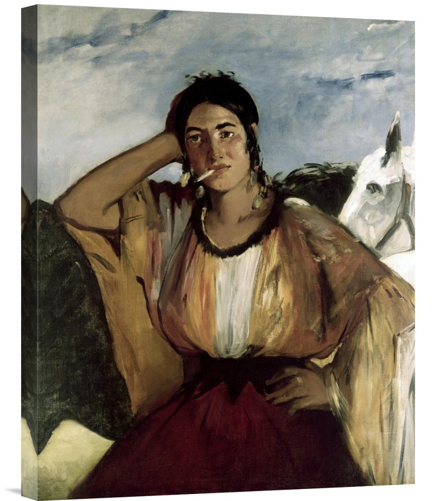 Edouard Manet Gypsy with A Cigarette Canvas Wall Art Print - Premium Giclee Gallery Wrap Reproduction - Perfect for Living Room, Bedroom, or Office Decor