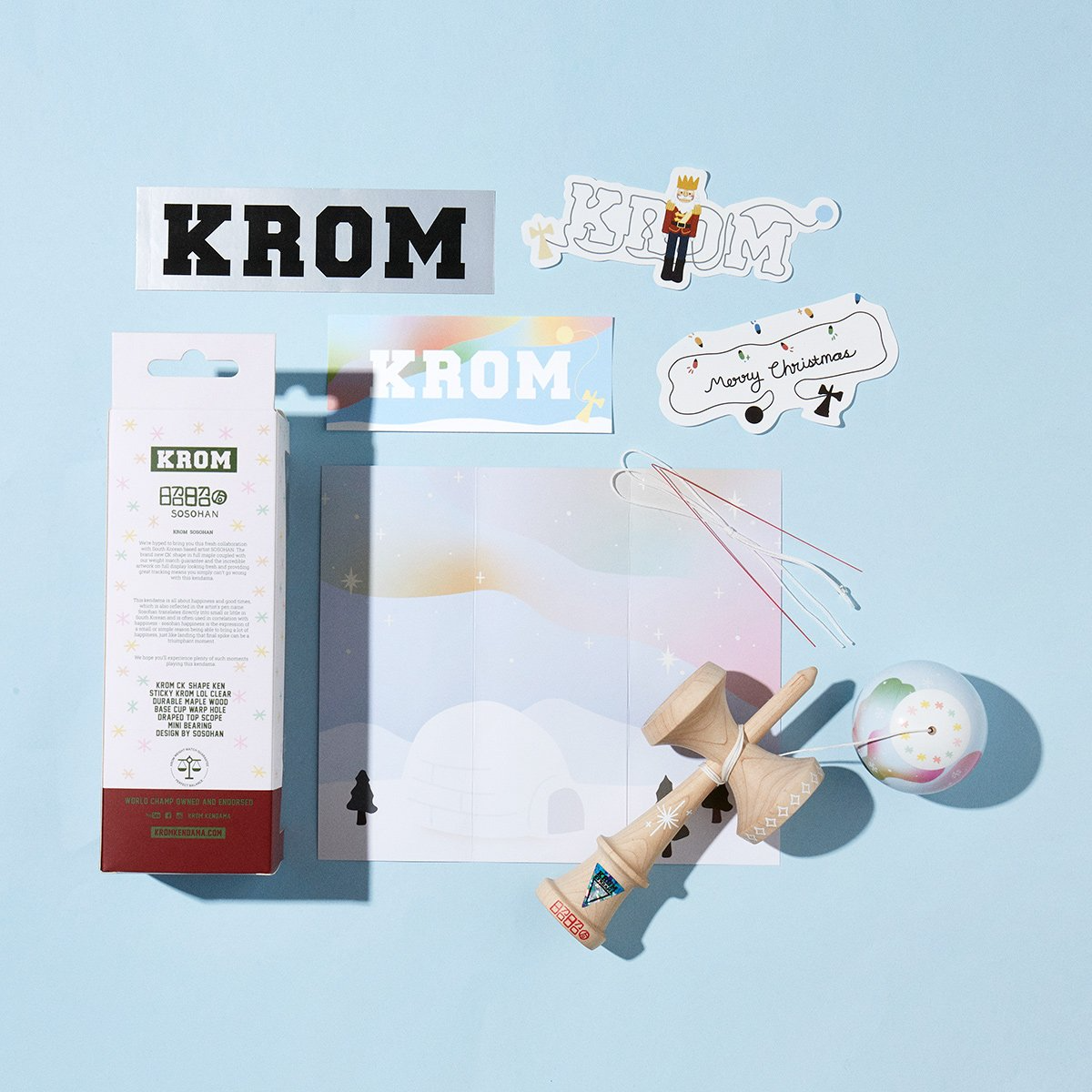 Premium Krom Signature Kendama - Handcrafted Wooden Skill Toy for All Ages - Perfect for Winter Play, Stress Relief & Skill Development