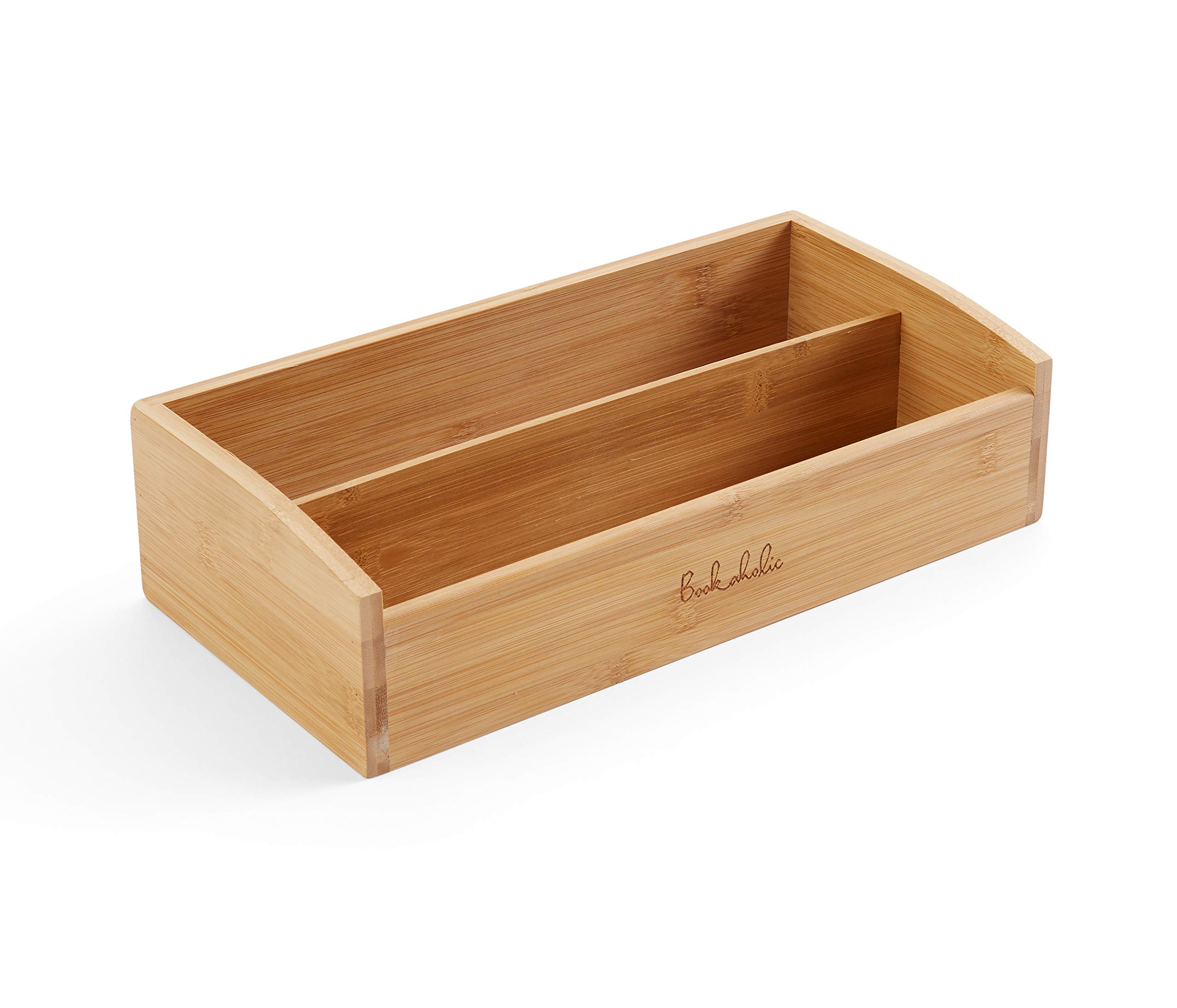 Bookaholic 2-Tier Bamboo Desk Organizer - Office Supplies, Toiletries & Craft Storage - Perfect for Home Office, Vanity & Tabletop Organization | Ideal for Workspace Decluttering & Stylish Home Decor