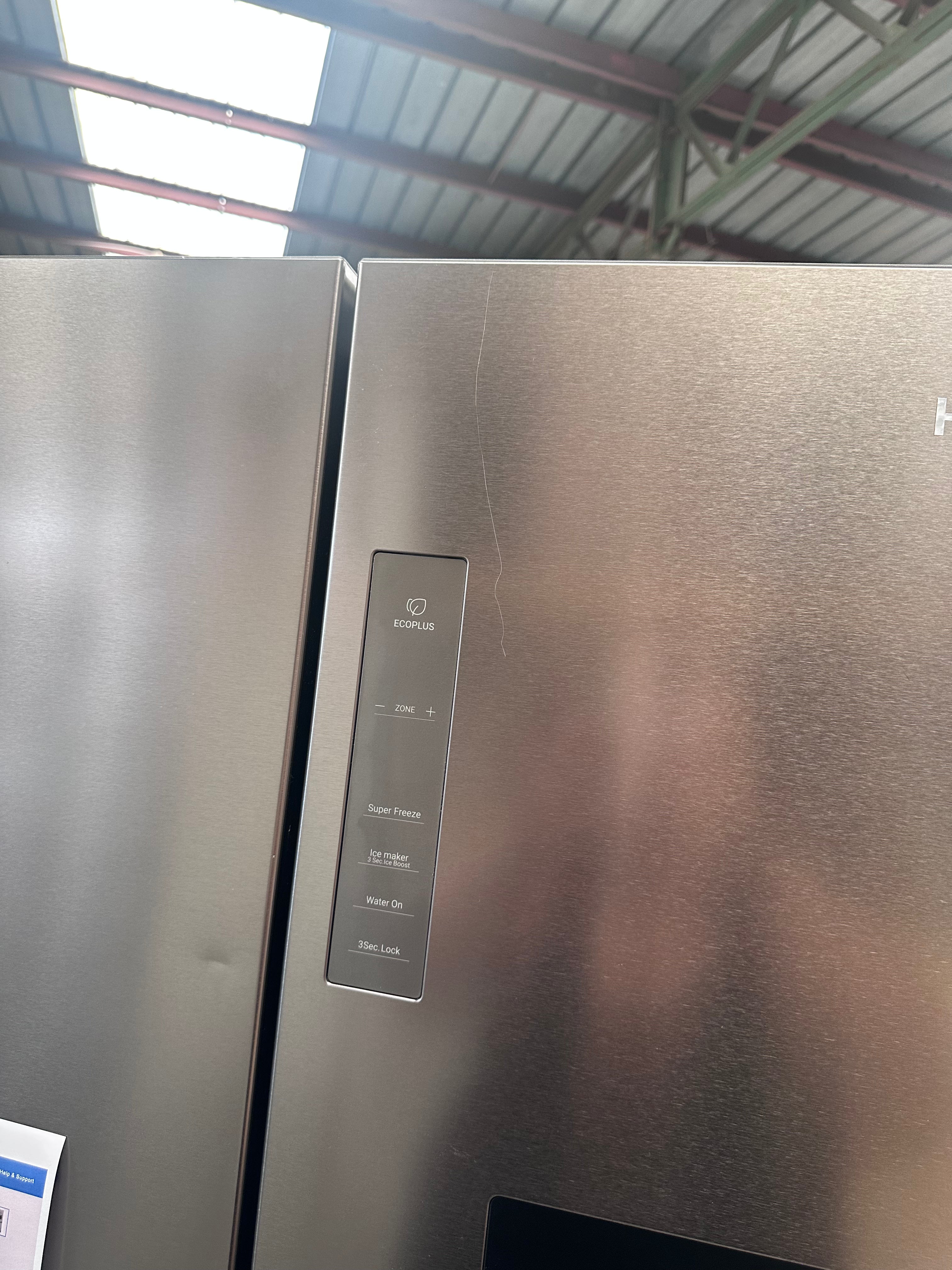Haier 507L Quad Door Refrigerator Freezer - Stainless Steel Finish, Energy Star Certified (HRF580YPS) - Perfect for Large Families, Entertaining & Modern Kitchens [Factory Second]