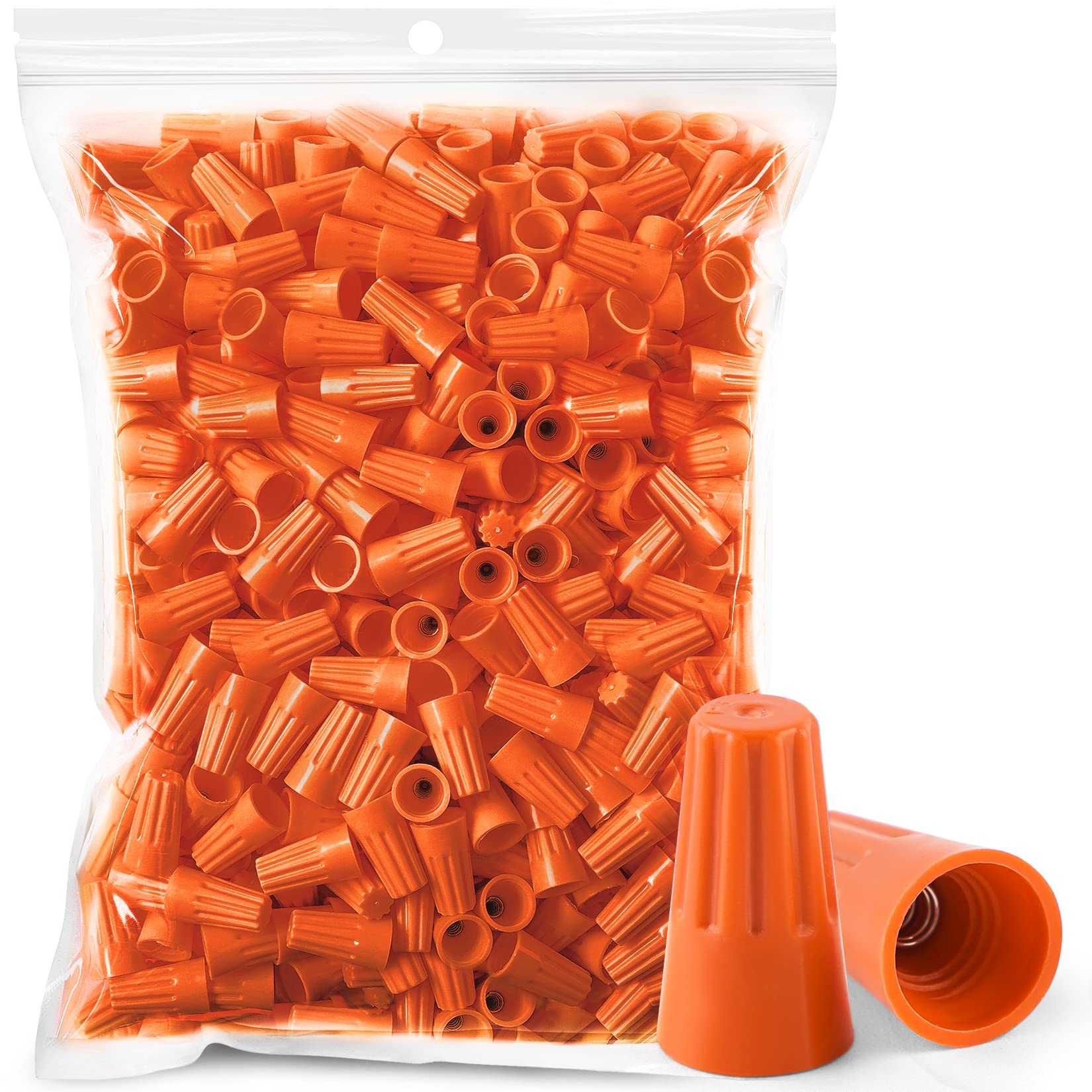 600PCS 18-16 AWG Orange Wire Connectors - Electrical Twist Caps for Quick Secure Connections | Insulating Insert Nuts for Home Wiring, DIY Projects & Electrical Repairs | Durable Wire Assortment for Electricians & Handymen