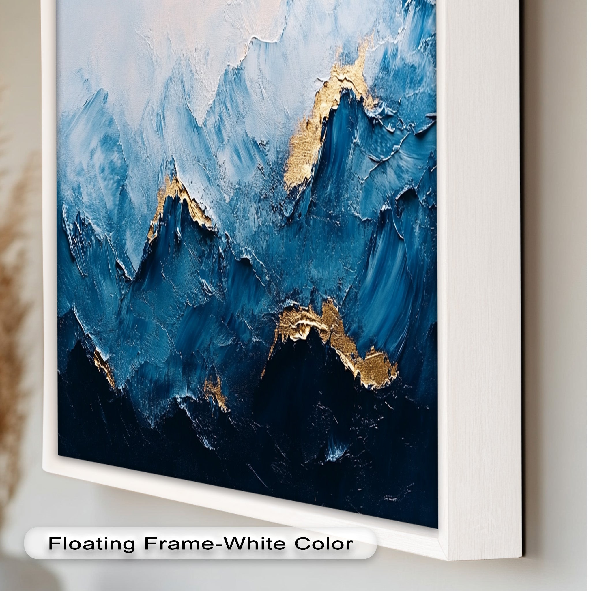 Blue Ridge Art - Handmade Abstract Mountain Oil Painting on Canvas for Home & Office Wall Decor