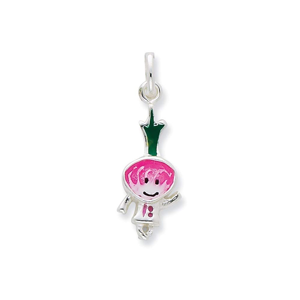 925 Sterling Silver Enameled Onion Charm Pendant Necklace for Women - Elegant Handmade Jewelry Gift for Birthday, Anniversary & Everyday Wear