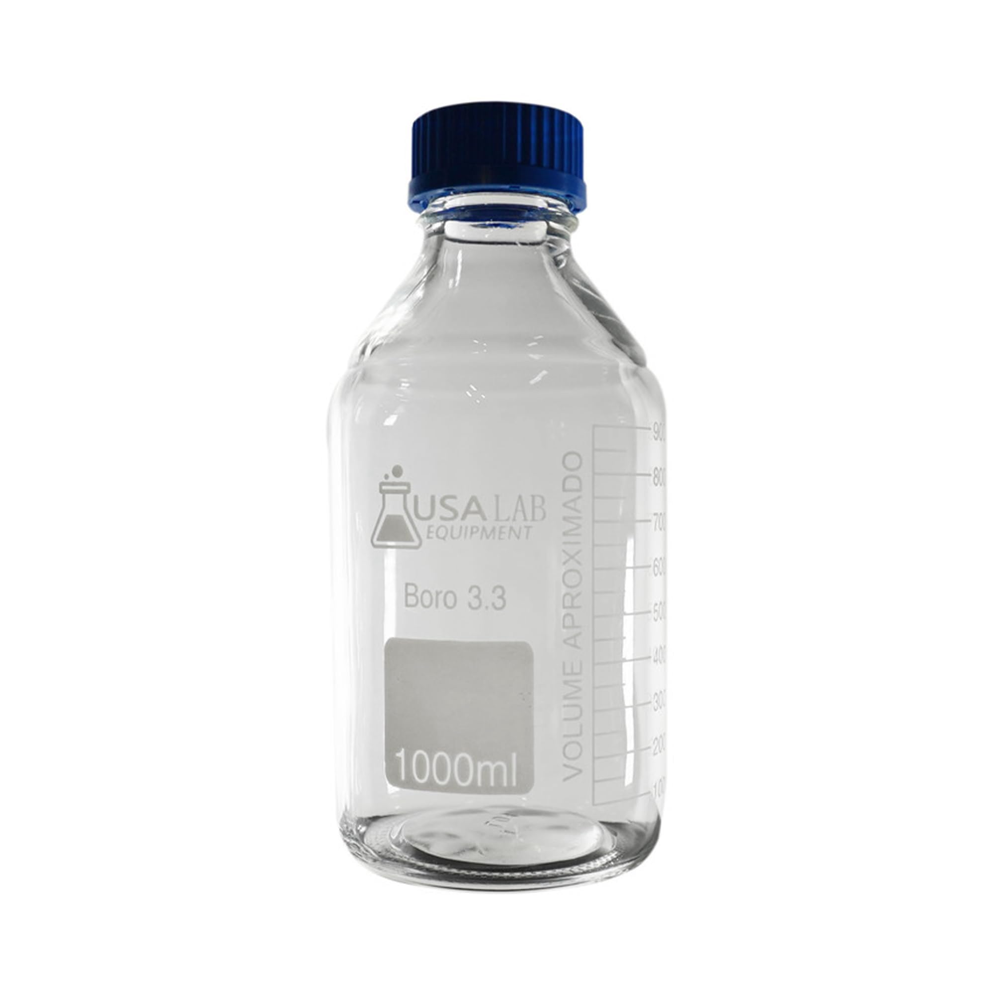 10000ml Round Media Bottle with GL45 Screw Cap - 3.3 Borosilicate Glass Lab Bottle for Scientific Solution Storage | Multi-Purpose Solvent Container for Chemistry Labs, Pharmaceutical Use & Industrial Applications