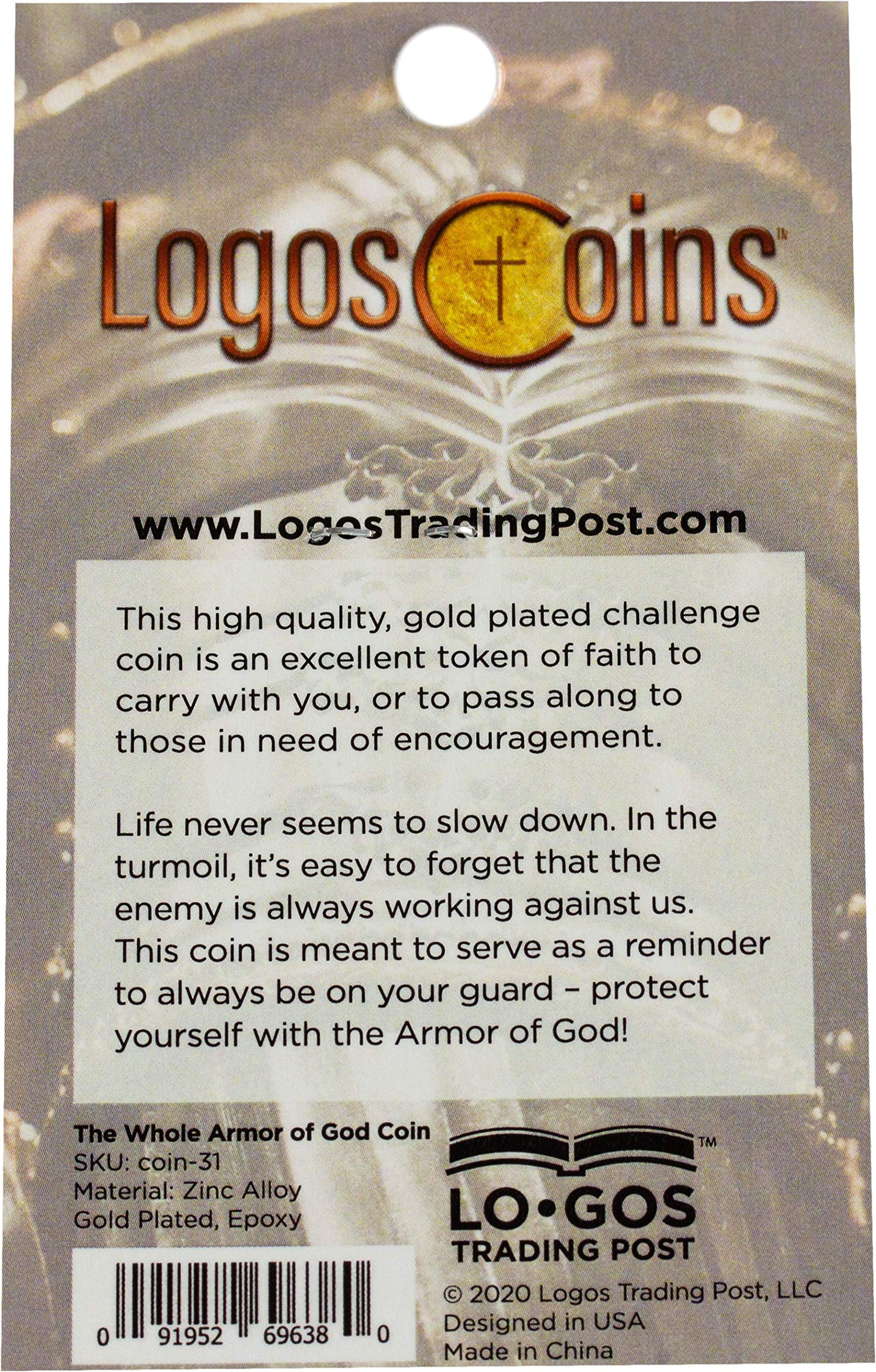 Bulk Pack of 10 Armor of God Challenge Coins - Bible Study & Youth Groups Gift
