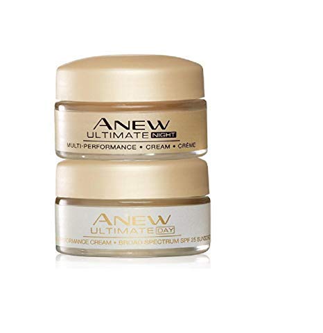 Avon Anew Ultimate Day & Night Mini Travel Size Set of 2 - Anti-Aging Skincare Duo for Face & Neck - Perfect for Travel, Gym & On-The-Go