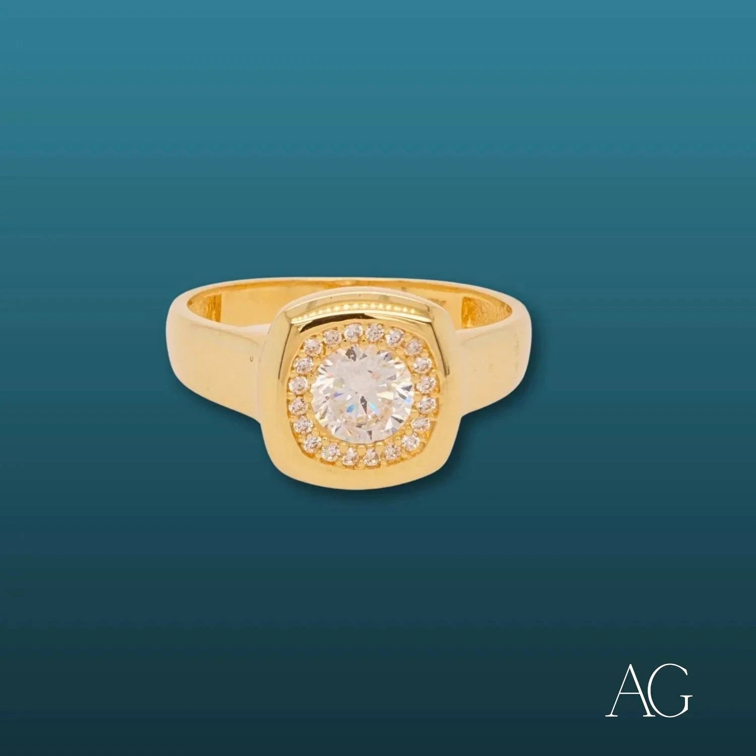 18K Gold CZ Ring for Women – Elegant Cubic Zirconia Engagement & Wedding Band – Perfect for Anniversaries, Proposals & Special Occasions