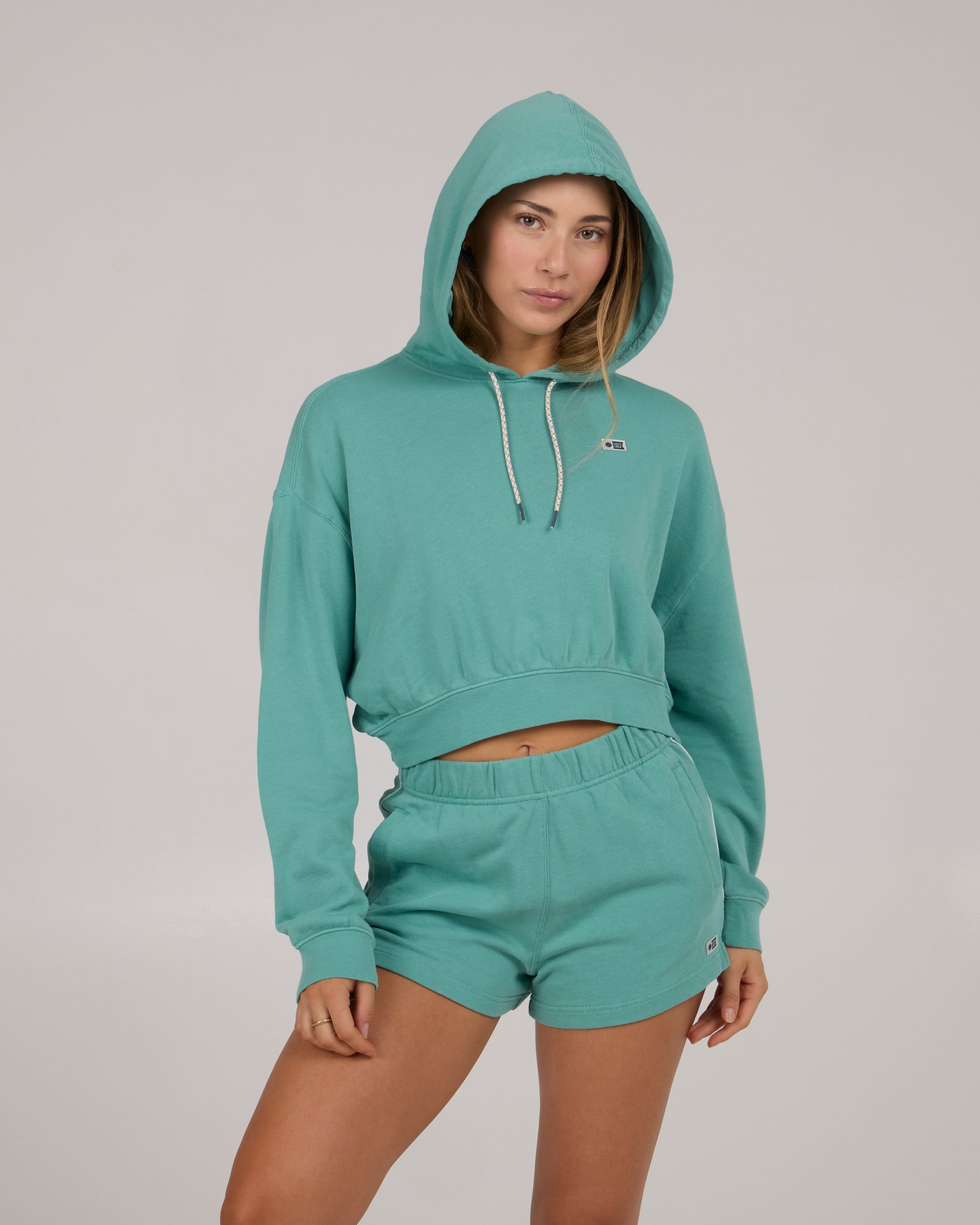 Women's Catamaran Hoody - Lightweight Pullover Hoodie in Sea Glass Color for Sailing, Beach & Outdoor Activities