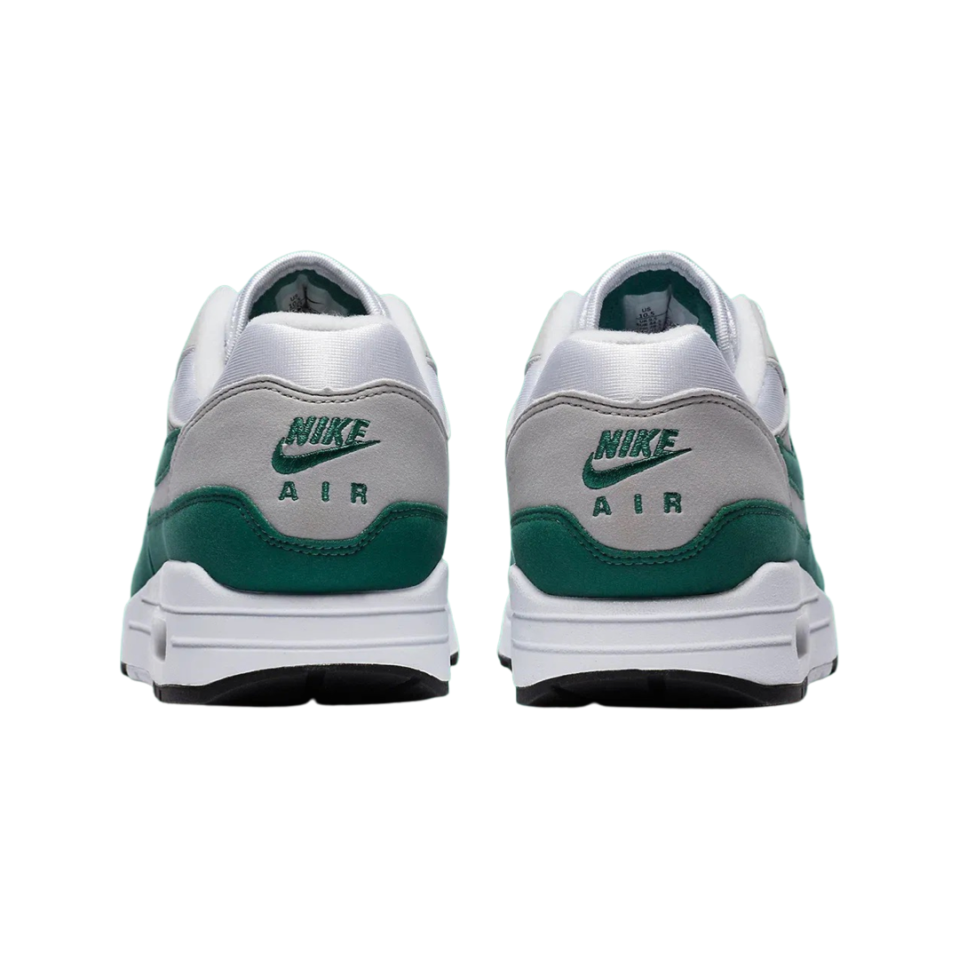 Nike Air Max 1 Anniversary Green White Evergreen Aura Neutral Grey Black Running Shoes for Men - Comfortable Sneakers for Jogging, Gym Workouts & Casual Wear