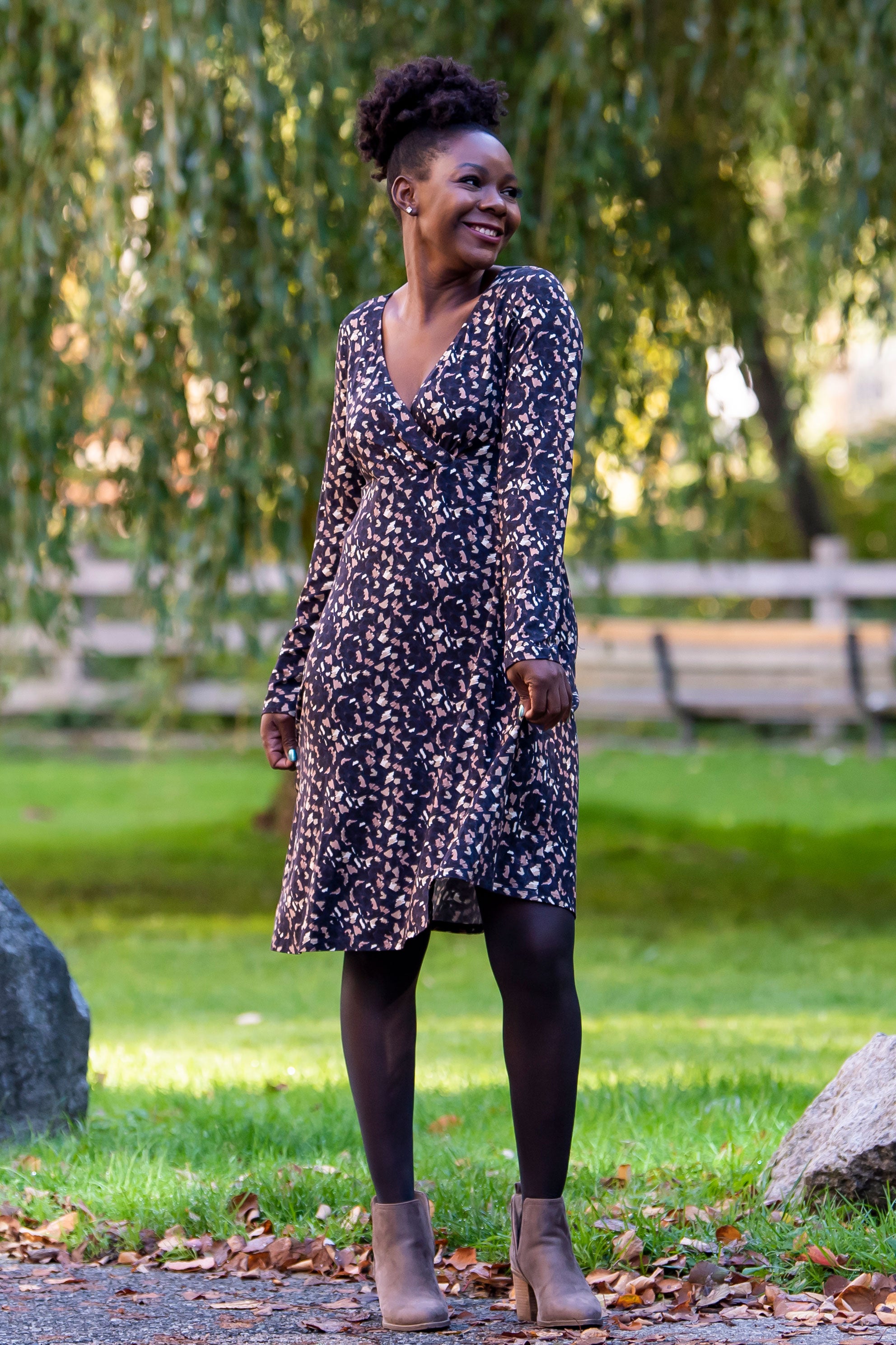 Denver Dress - Soft Calico & Bamboo Fabric - Women's Casual Summer Dress - Perfect for Beach, Picnic & Outdoor Activities