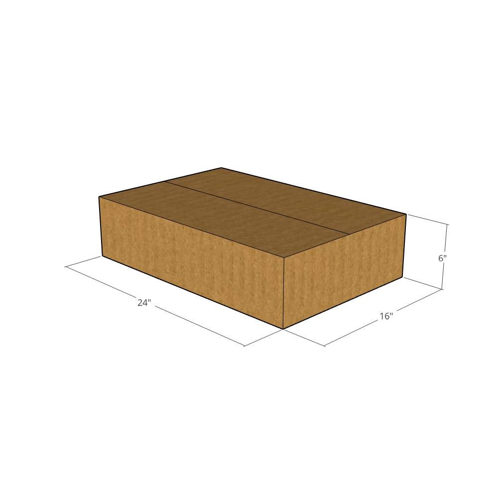 24x16x6 Inches 125-Pack 32 ECT Corrugated Shipping Boxes for Moving, Storage & Packaging - Heavy Duty Cardboard Boxes for Home, Office & Business Use