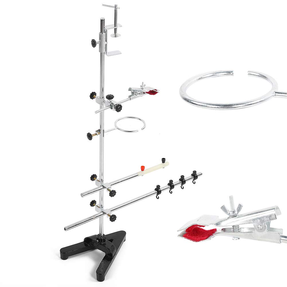 ASixxSix Ring Stand Lab Stand - Heavy Duty Laboratory Support for Chemistry & Physics Experiments | Perfect for Titration, Heating, and Clamping in School Labs & Research Facilities
