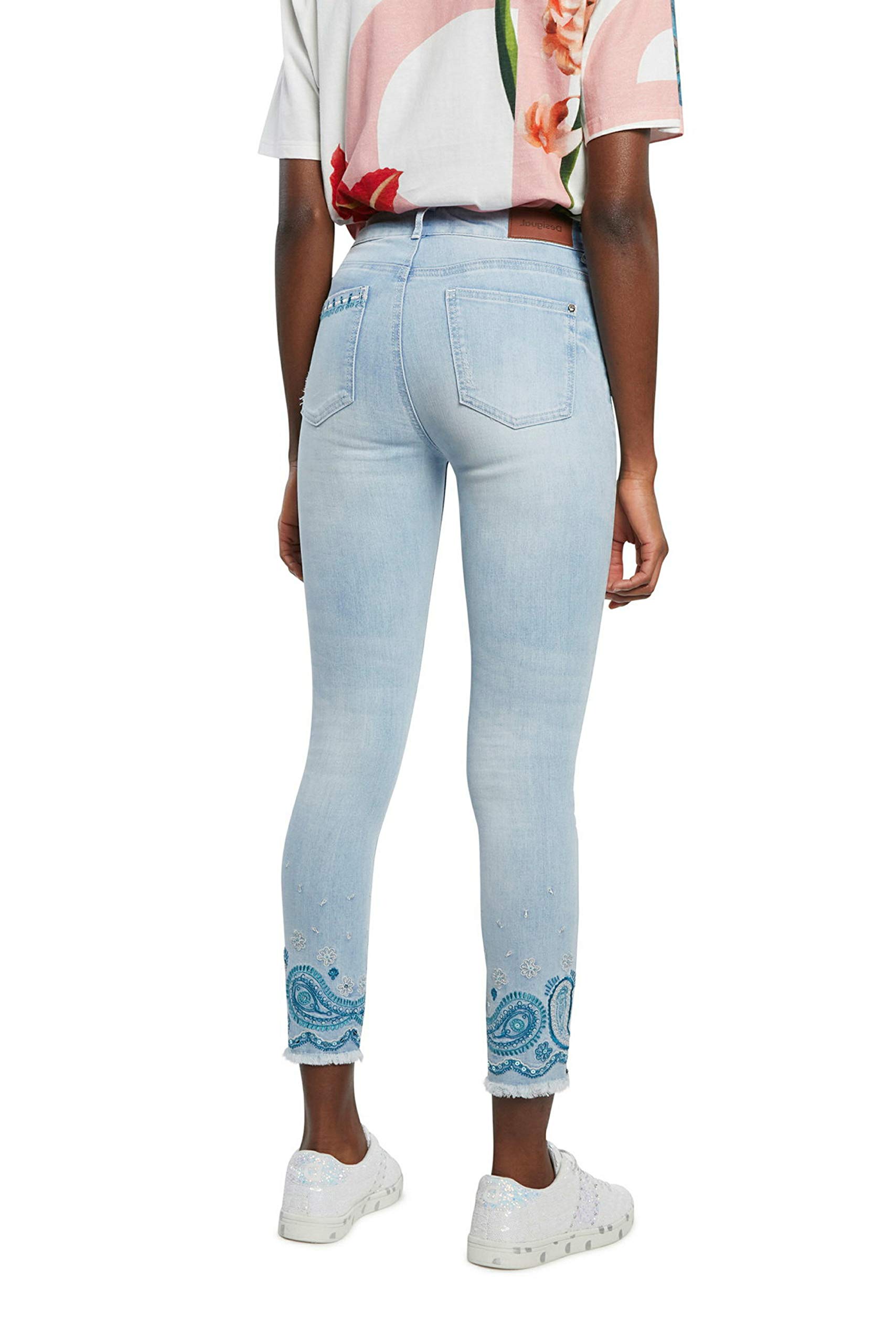 Desigual Women's Blue Denim Ankle Jeans Size 24 - Stylish Casual Pants for Everyday Wear & Weekend Outings
