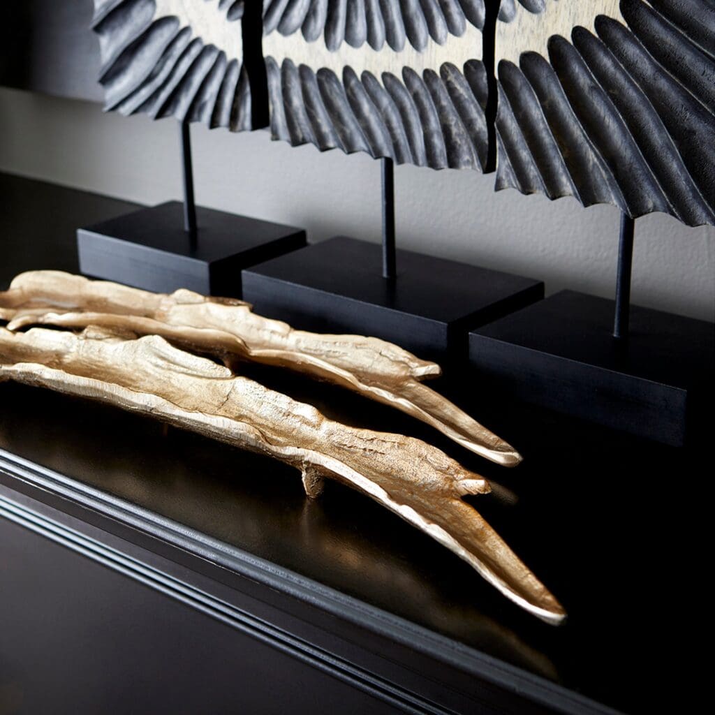 Cyan Design 08156 Large Gold Pick Up Sticks Tray - Elegant Serving Tray for Parties, Home Decor & Gift Giving