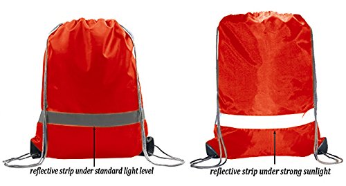 BeeGreen 20 Pack Red Drawstring Backpacks Bulk - Reflective Cinch Sack String Bags for Women & Men, DIY Blank Backpacks for School, Gym, Travel & Outdoor Activities