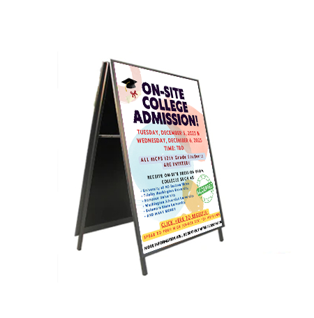 40x50 A-Frame Sign Holder with Security Screws - 1 1/4
