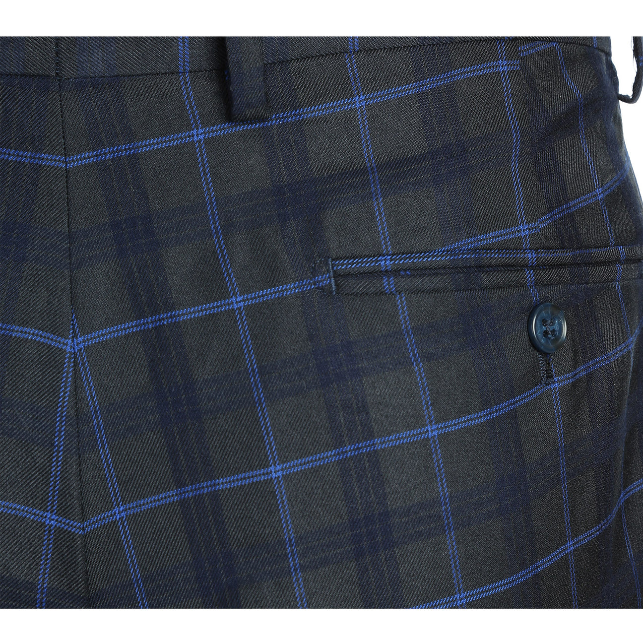 Renoir Blue Alessandro Vitello Slim Fit Checked Suit for Men - Blue 293 27 | Business Attire & Formal Events | Office Wear & Wedding Suits