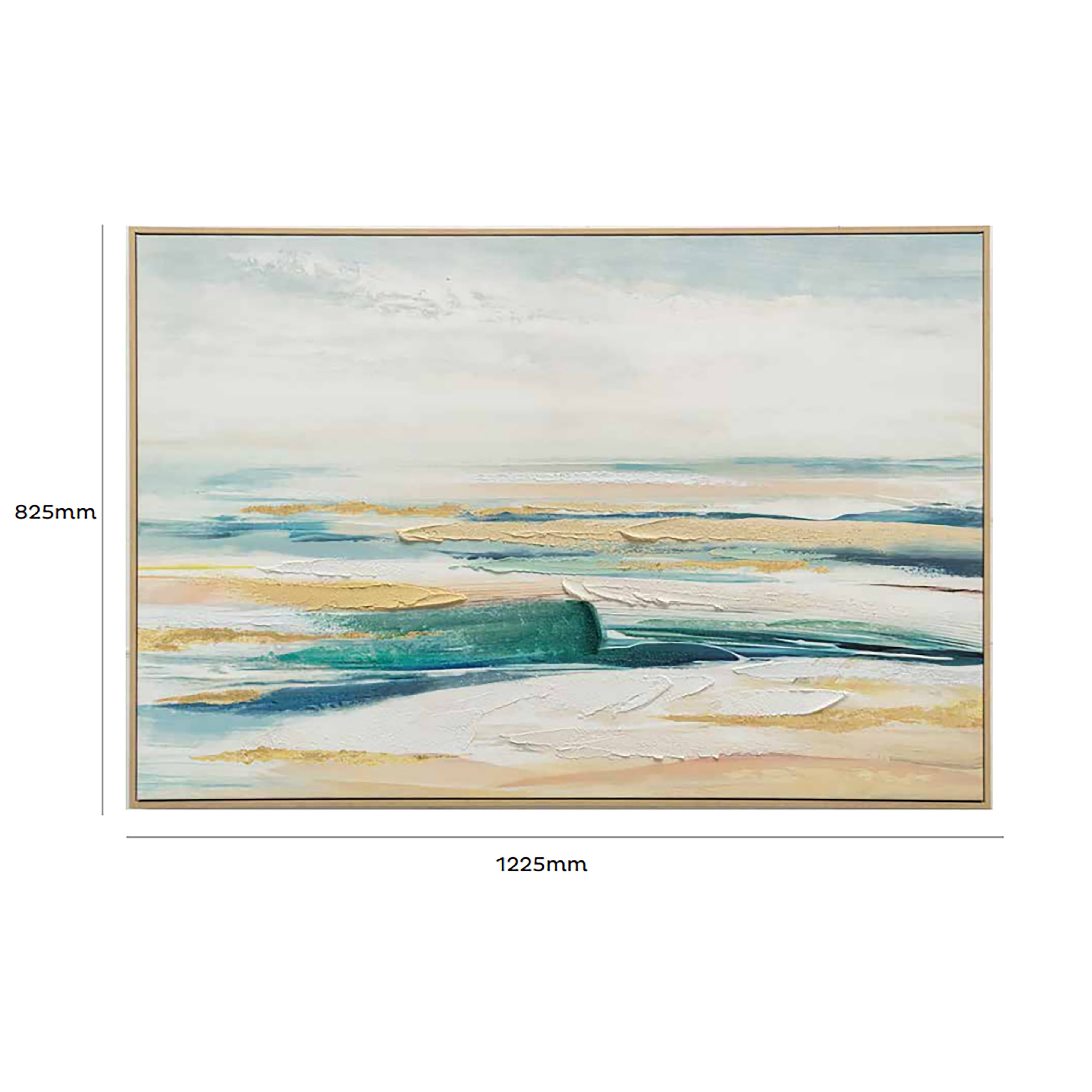 Urban Style Abstract Coastal Brushmarks Embellished Canvas Wall Art - Perfect for Beach House, Living Room & Office Decor