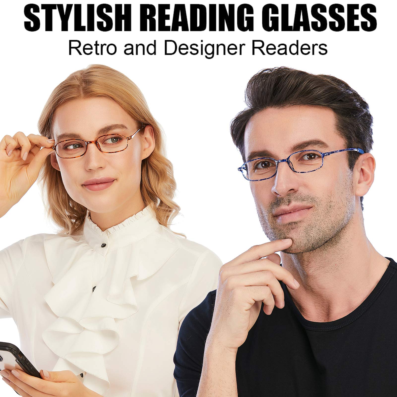 AQWANO 4 Pack Blue Light Blocking Reading Glasses for Women & Men, TR90 Flexible Frame, UV Protection, +1.5 Magnification - Perfect for Computer Work, Reading, and Screen Time
